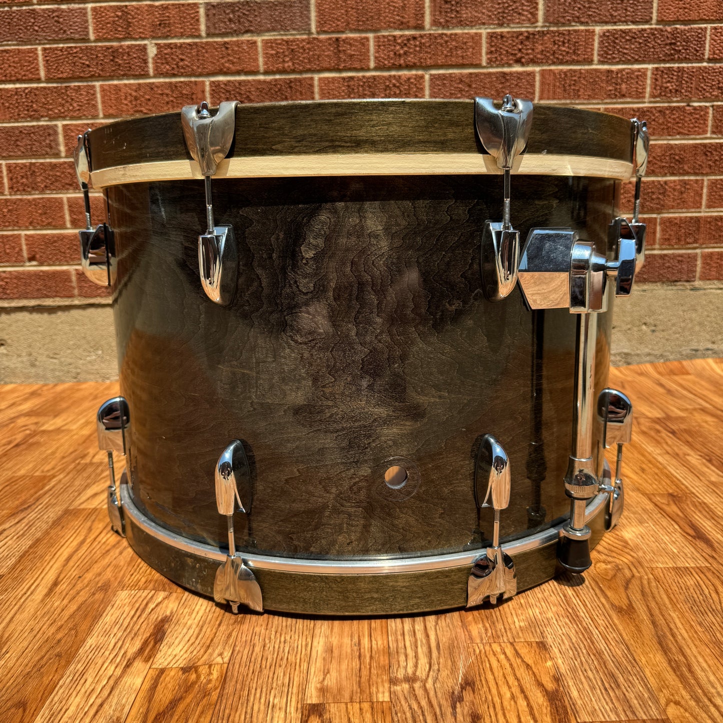 1980s Gretsch 14x22 Bass Drum Ebony Transparent Black Square Badge