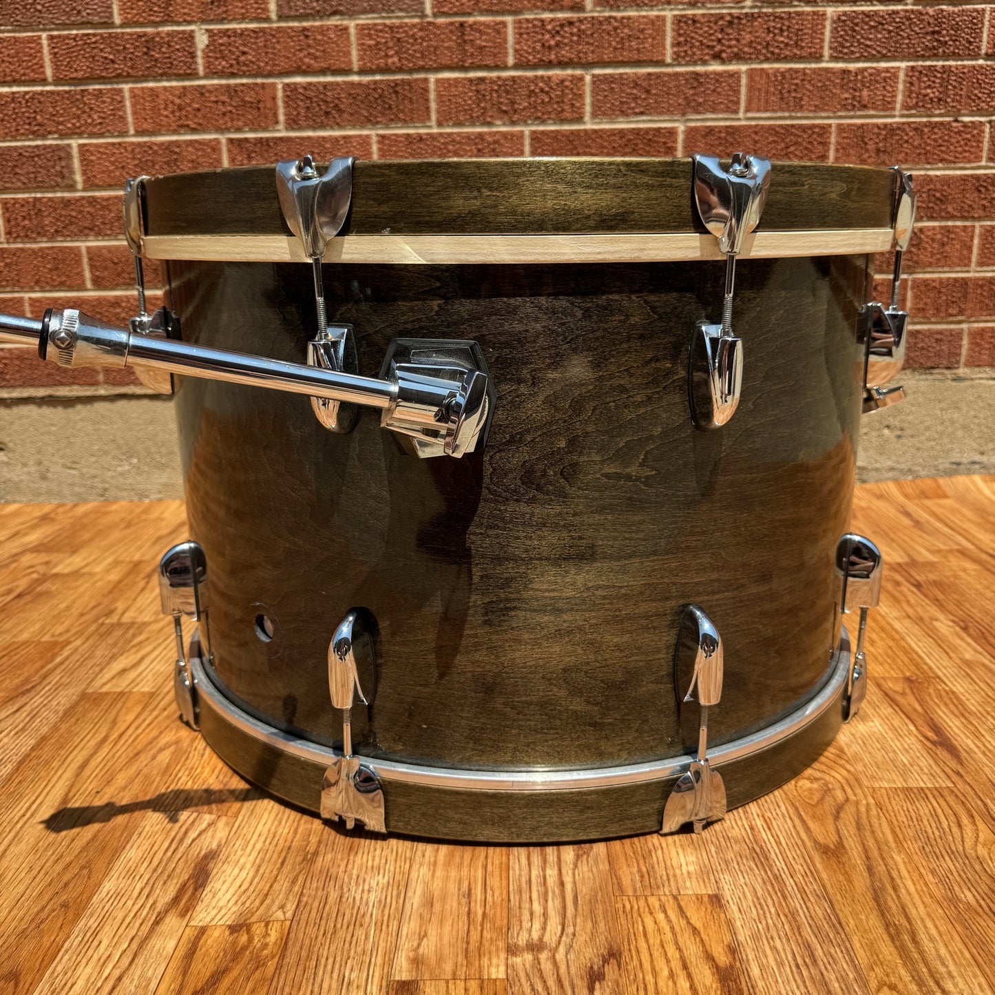 1980s Gretsch 14x22 Bass Drum Ebony Transparent Black Square Badge