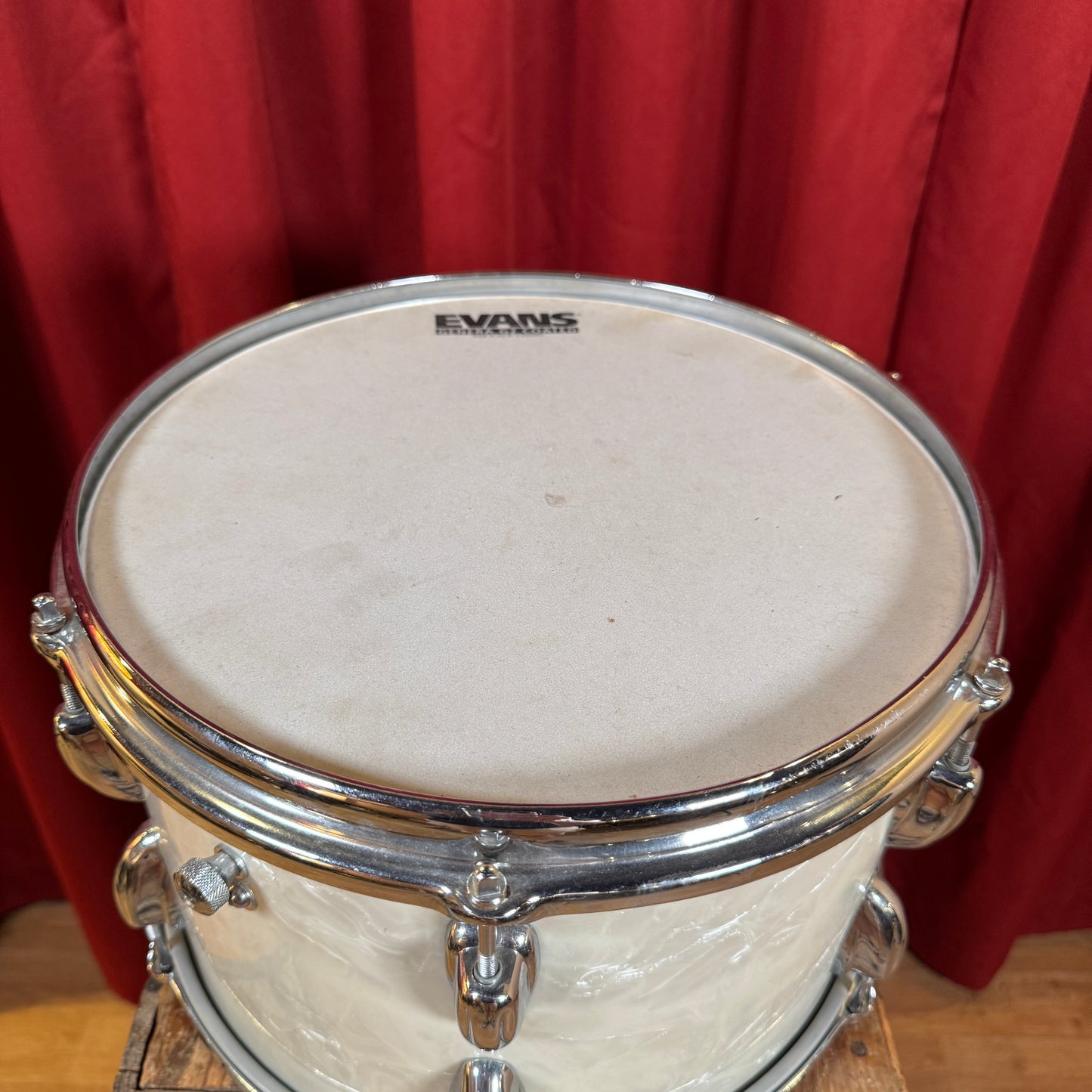 1960s Slingerland 8x12 Tom Drum Single White Marine Pearl