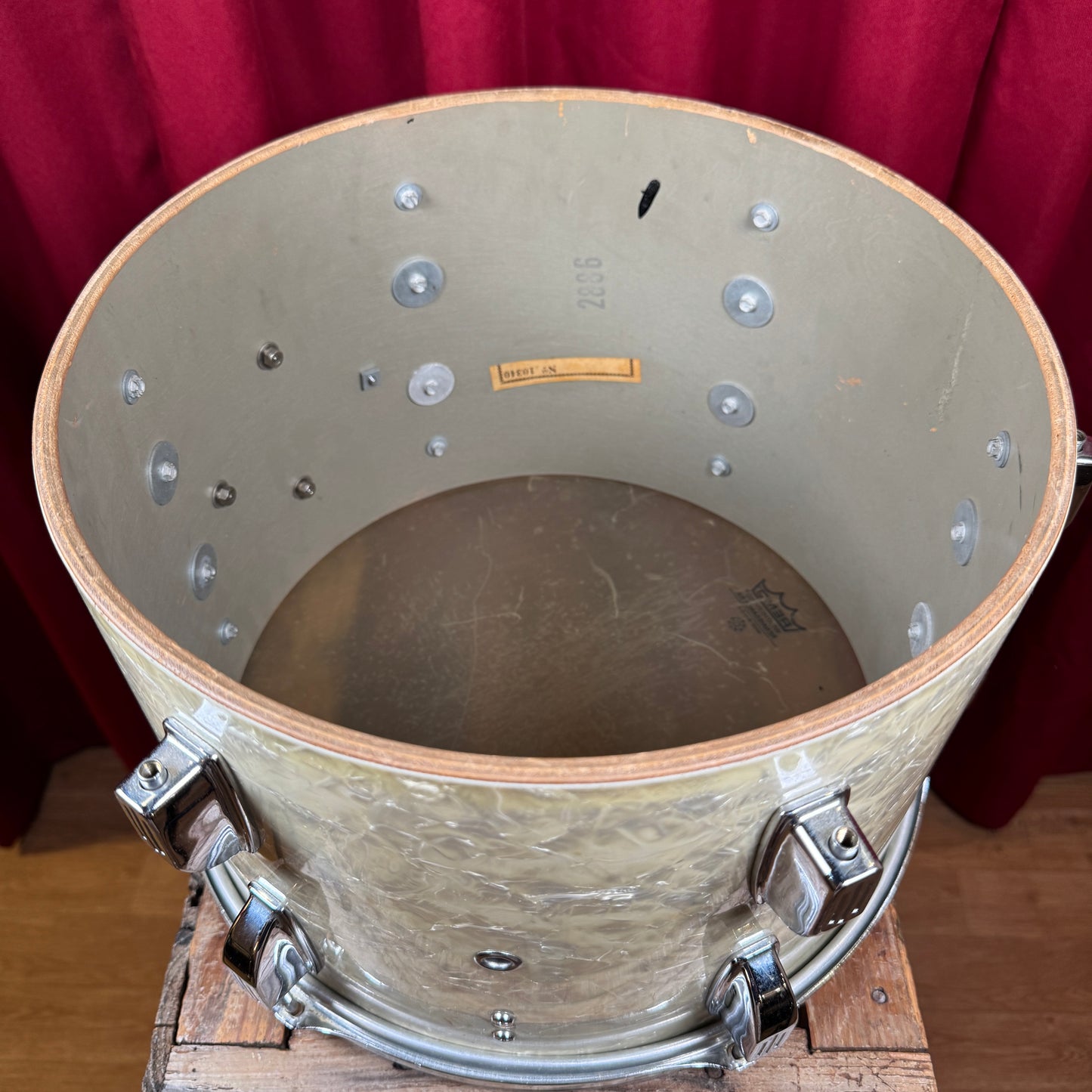 1960s Rogers R-360 9x13 Tom Drum Single White Marine Pearl