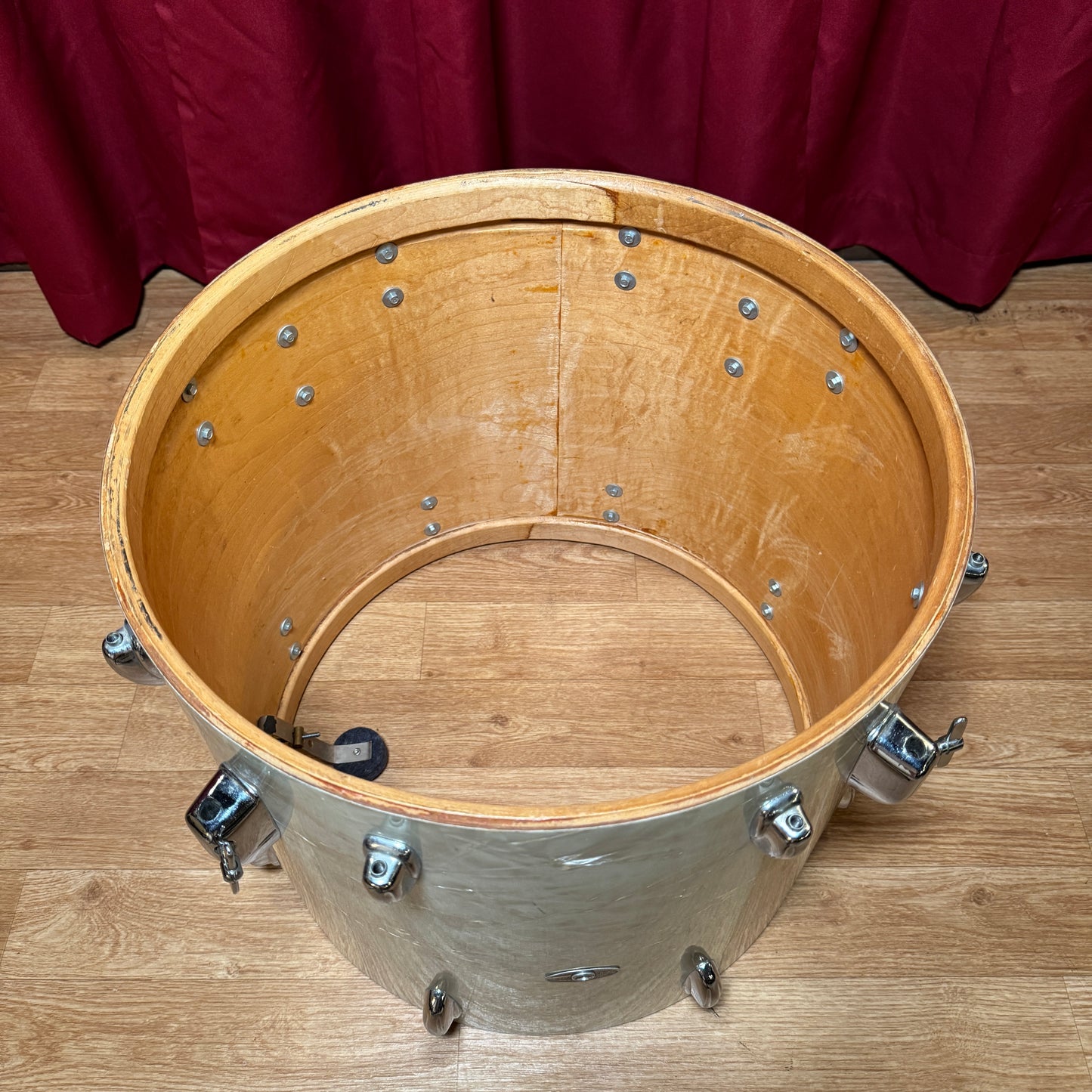 1970s Slingerland 16x18 Floor Tom Single Drum White Marine Pearl