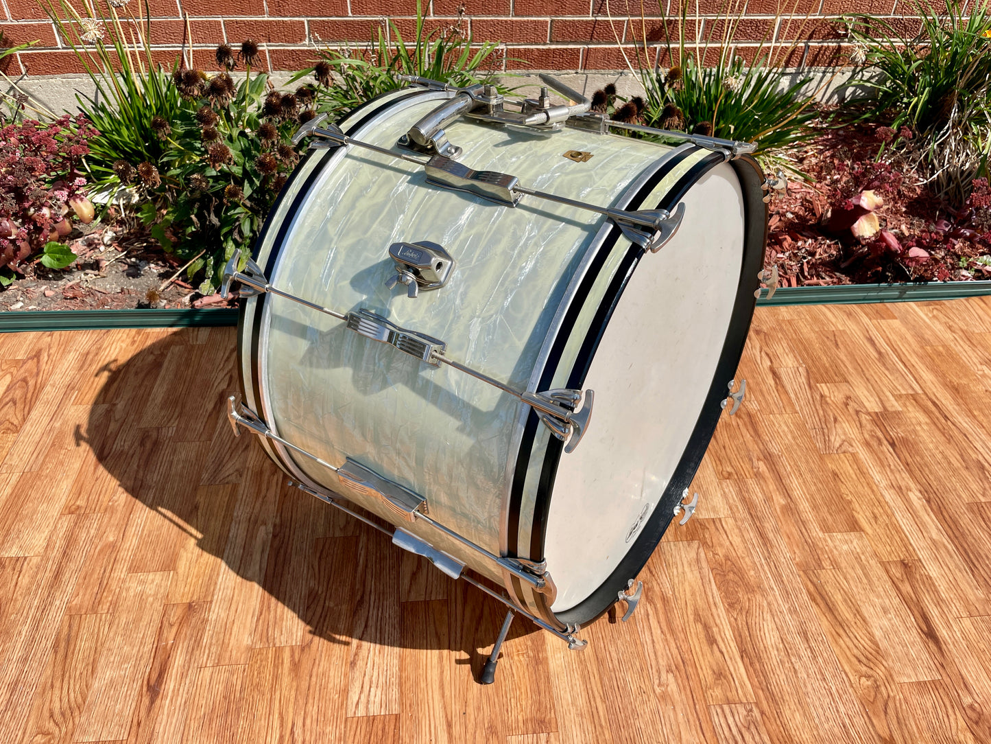 1960s Ludwig 14x22 Club Date Bass Drum Drum White Marine Pearl