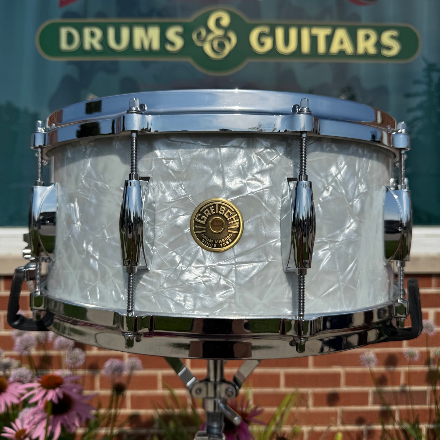 Gretsch USA Custom 6.5x14 Snare Drum White Marine Pearl