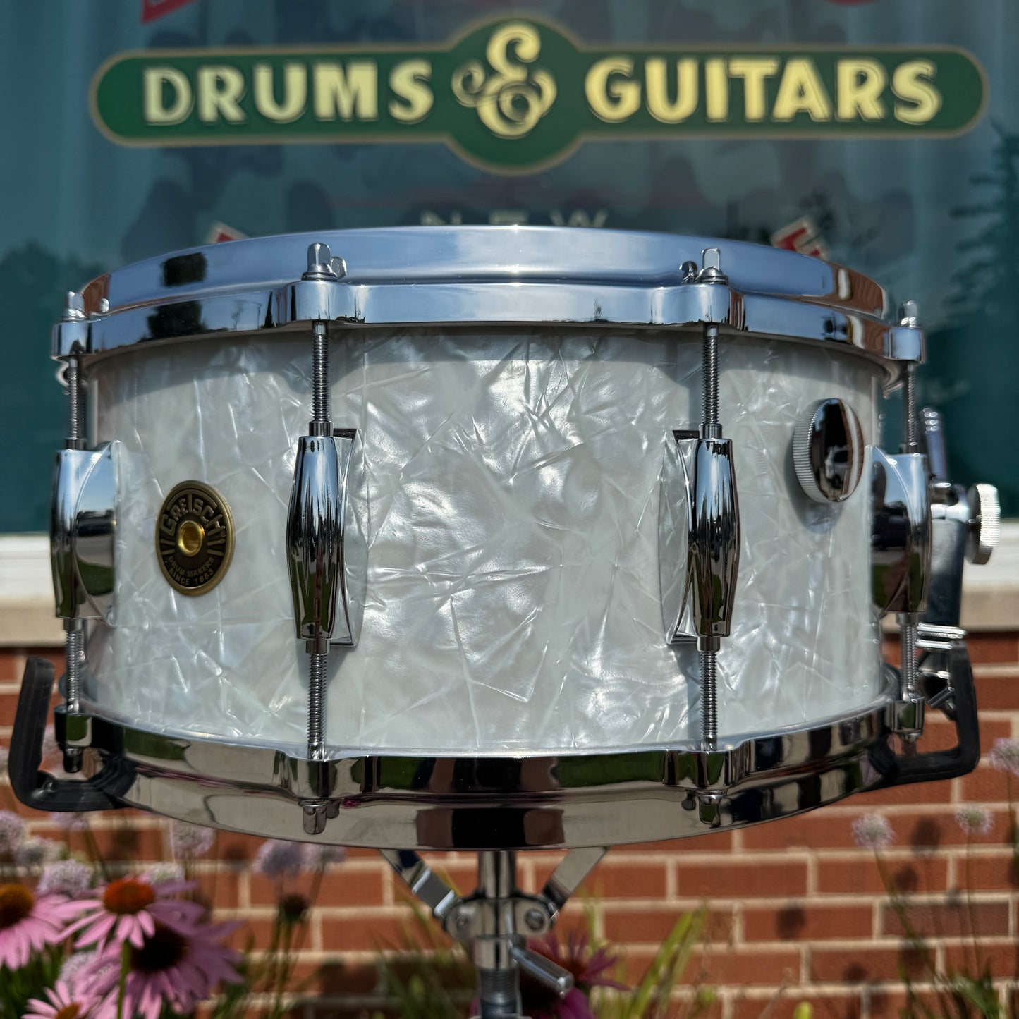 Gretsch USA Custom 6.5x14 Snare Drum White Marine Pearl
