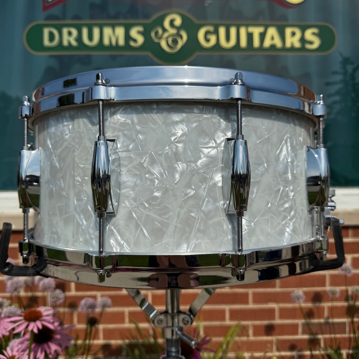 Gretsch USA Custom 6.5x14 Snare Drum White Marine Pearl