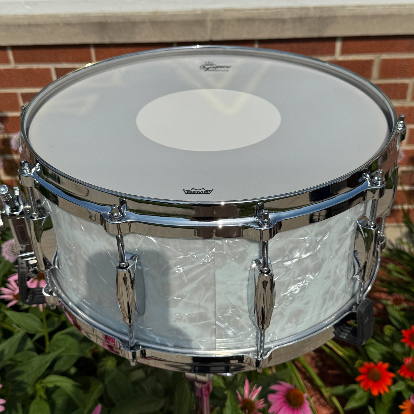 Gretsch USA Custom 6.5x14 Snare Drum White Marine Pearl