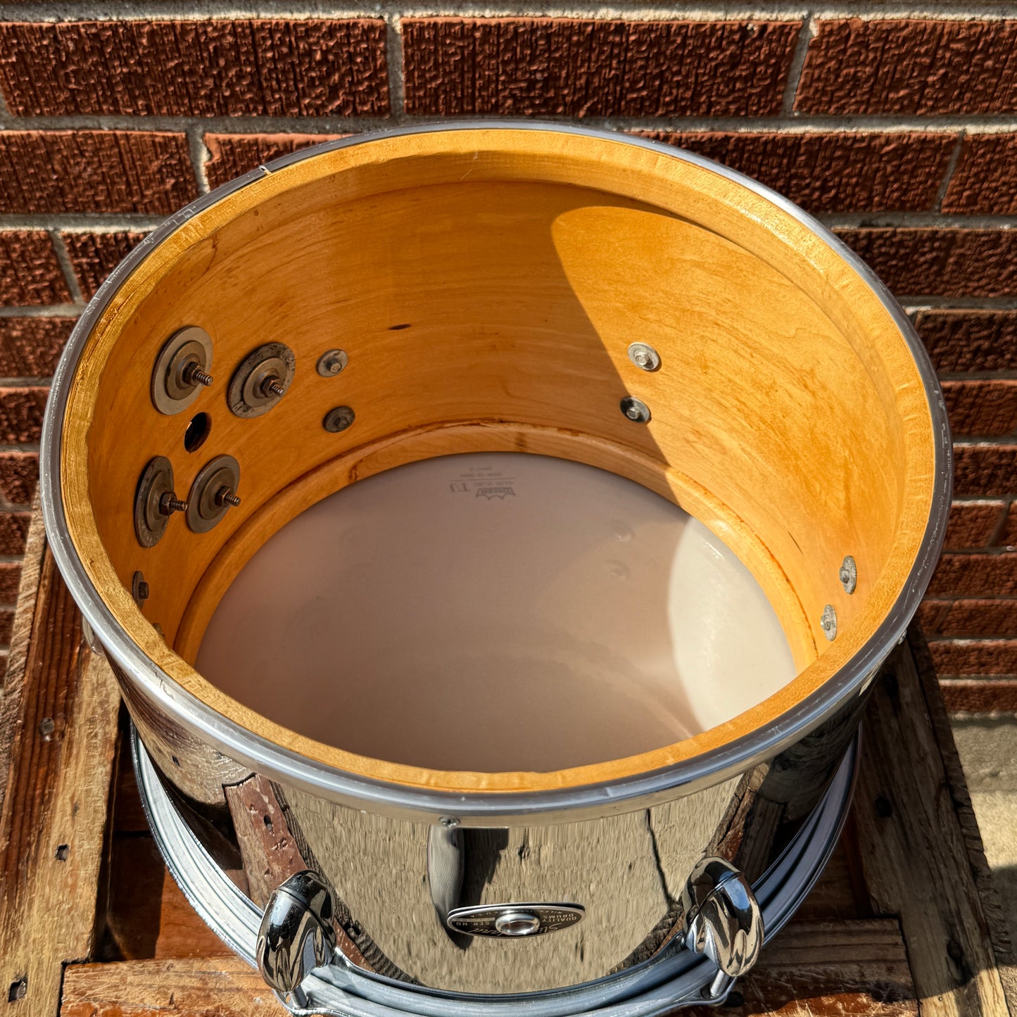 1970s Slingerland Chrome Over Wood 8x12 Concert Tom COW