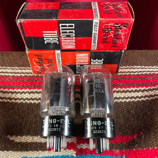 Vintage Tung-Sol 6L6GC Amplifier Power Tubes Duet Set of 2 Made in USA #66
