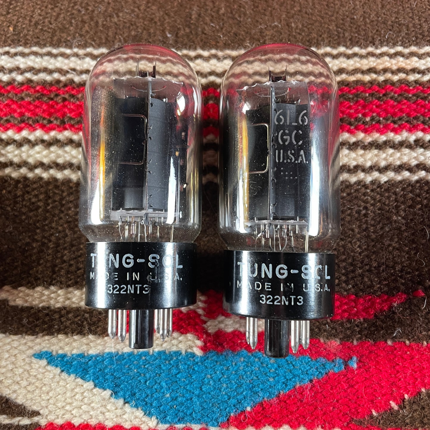 Vintage Tung-Sol 6L6GC Amplifier Power Tubes Duet Set of 2 Made in USA #66