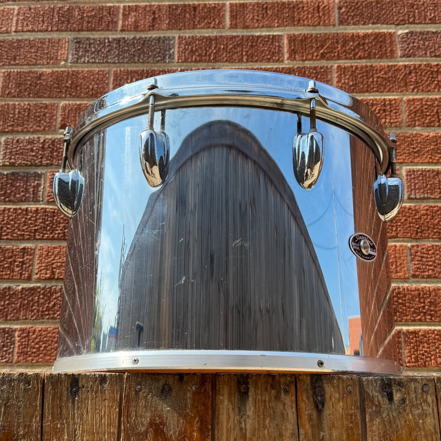 1970s Slingerland Chrome Over Wood 10x14 Concert Tom COW