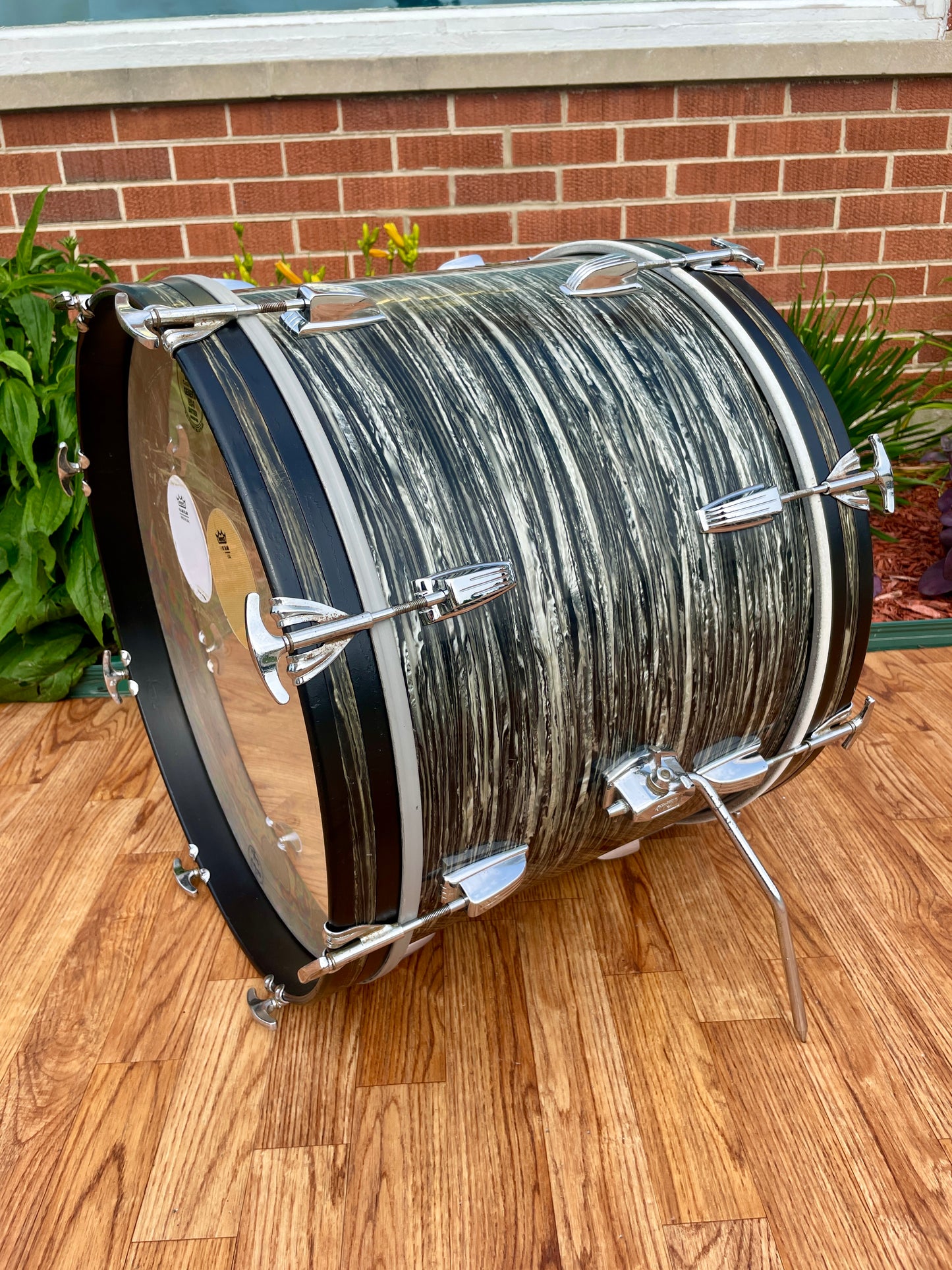 1960s Ludwig Down Beat 14x20 Bass Drum Oyster Black Pearl Ringo