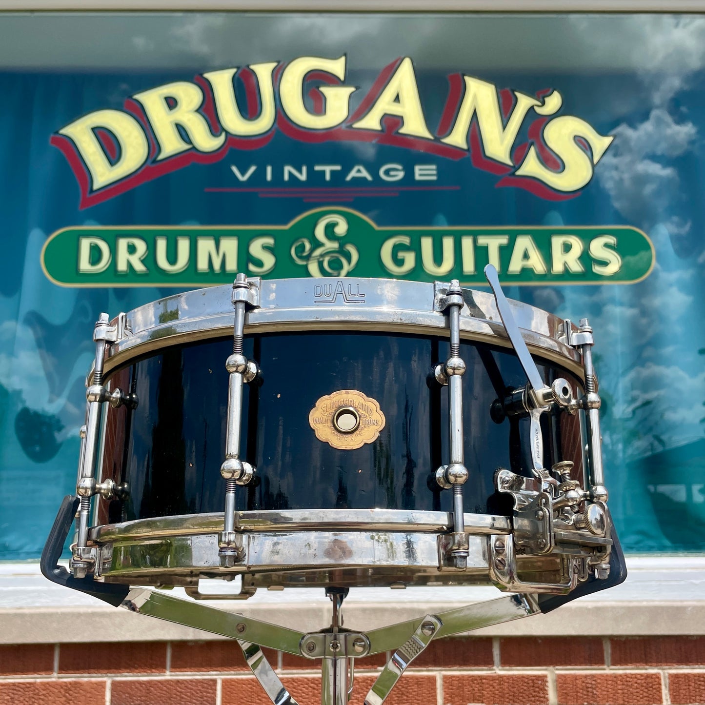 1933 Slingerland DUALL 5x14 Solid Shell No. 30 Snare Drum Black