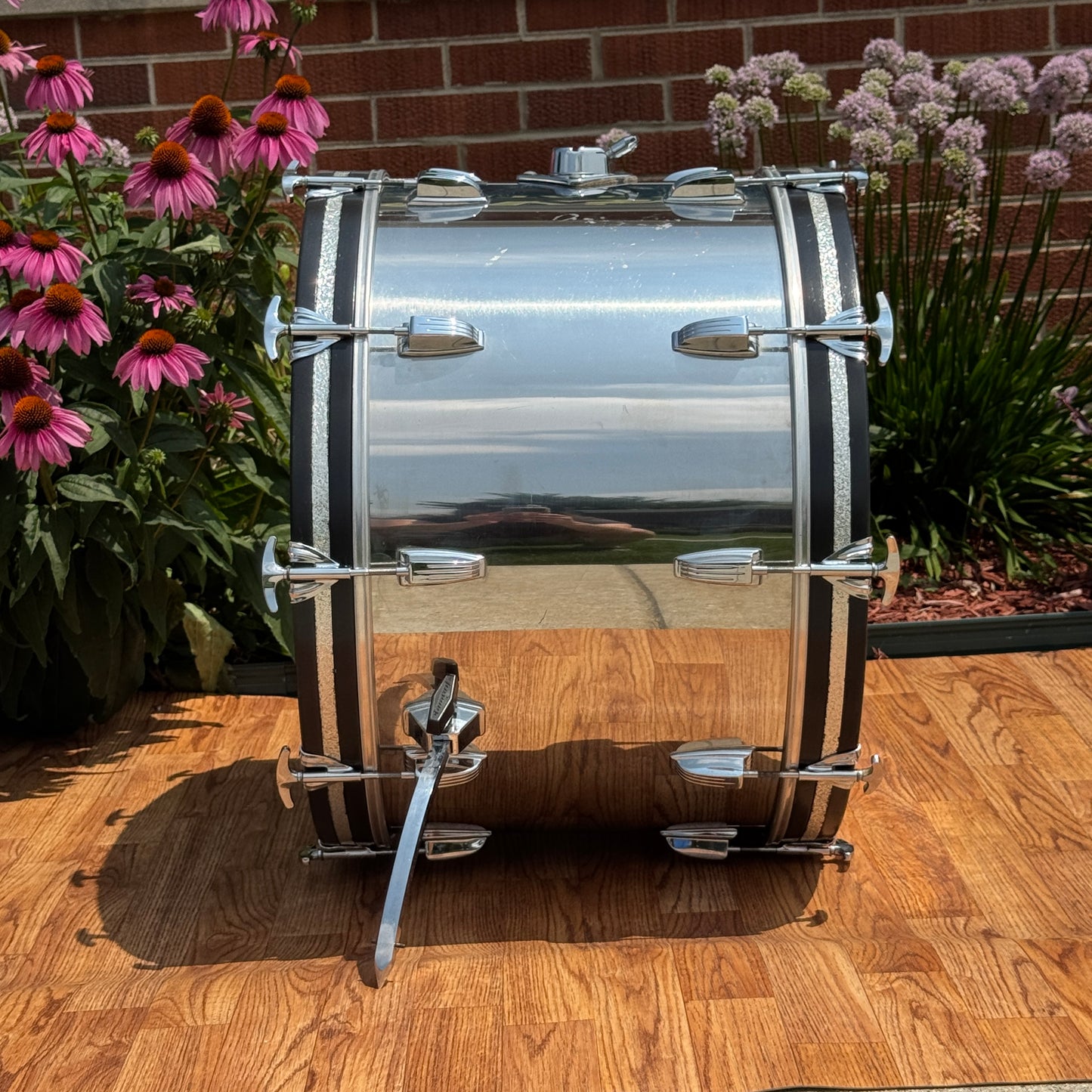 1970s Ludwig 14x22 Stainless Steel Bass Drum
