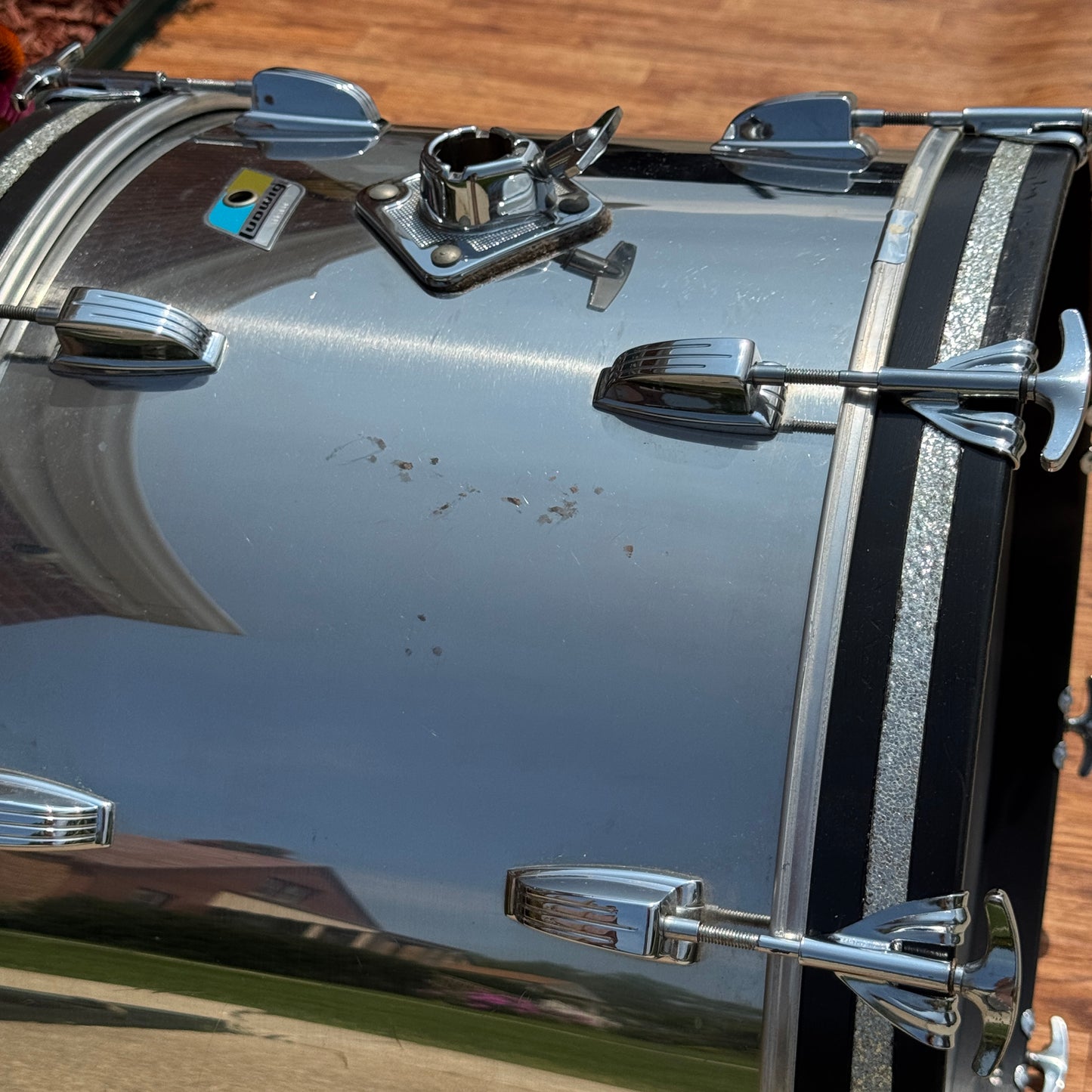 1970s Ludwig 14x22 Stainless Steel Bass Drum