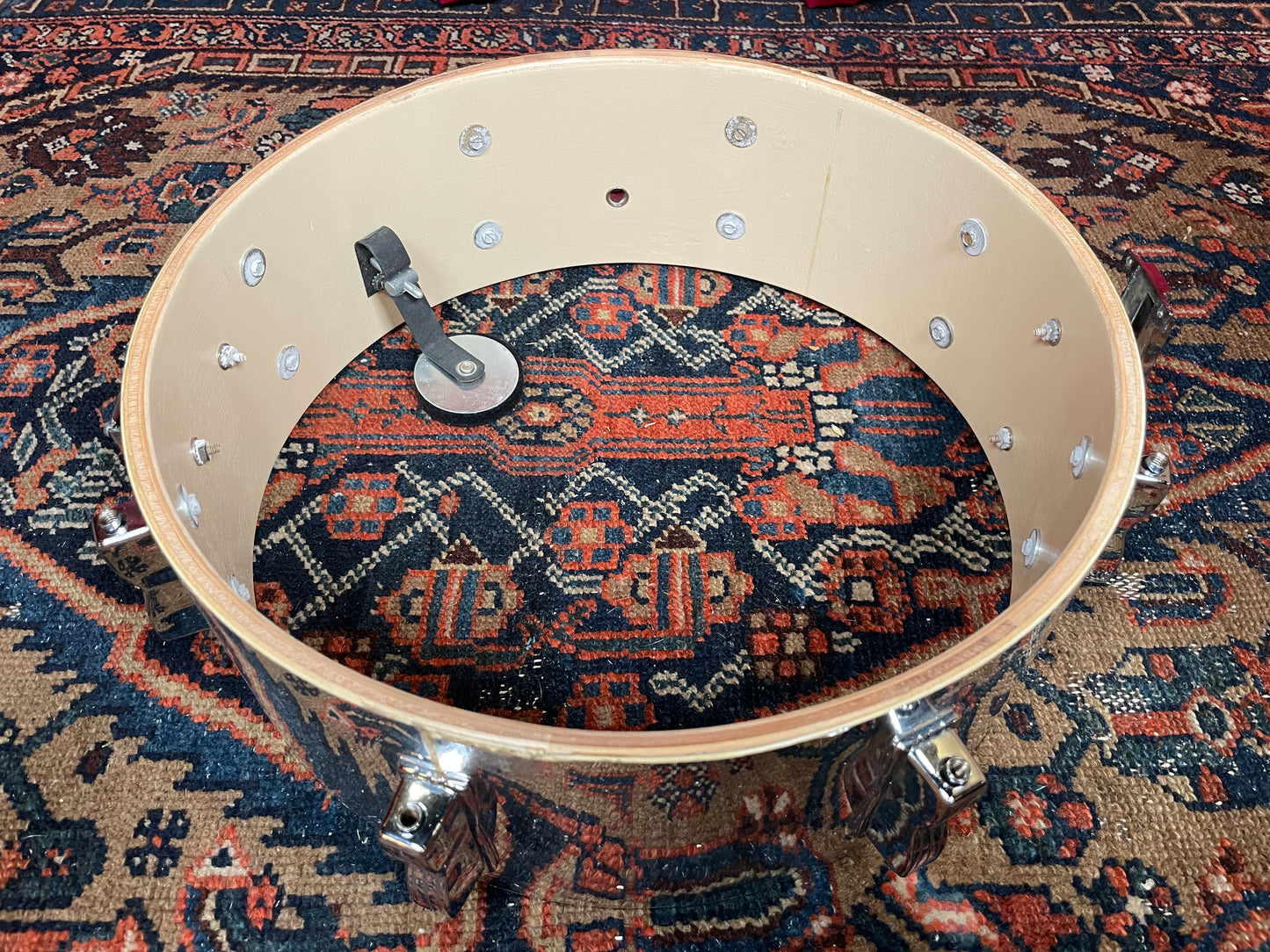 1980s Ludwig L-600 S/L Series 5x14 Chrome Over Wood Snare Drum COW