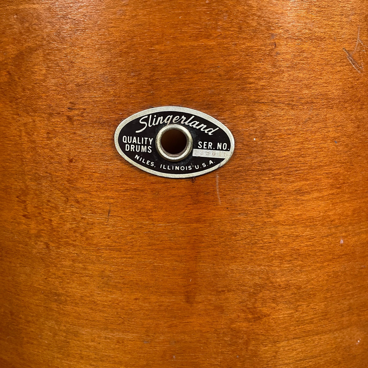 1970s Slingerland 16x16 Floor Tom Drum Shell Single Mahogany 3-Ply