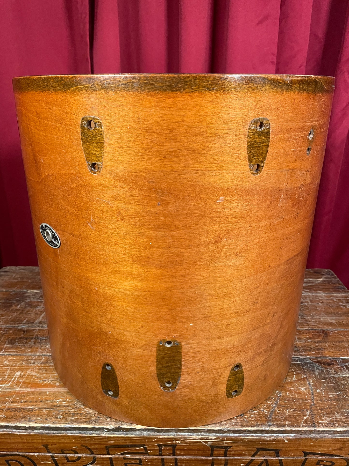 1970s Slingerland 16x16 Floor Tom Drum Shell Single Mahogany 3-Ply