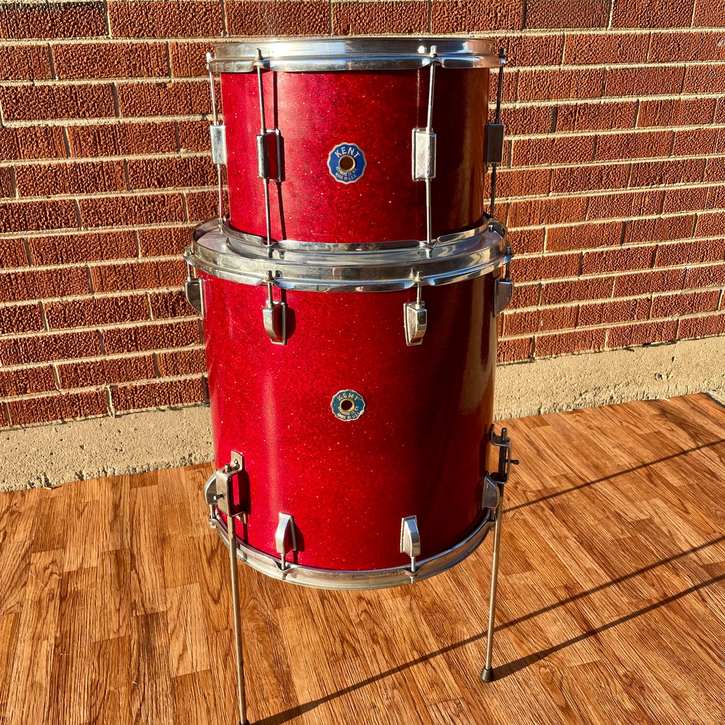 1960s Kent 16x16 Floor Tom Drum Red Sparkle