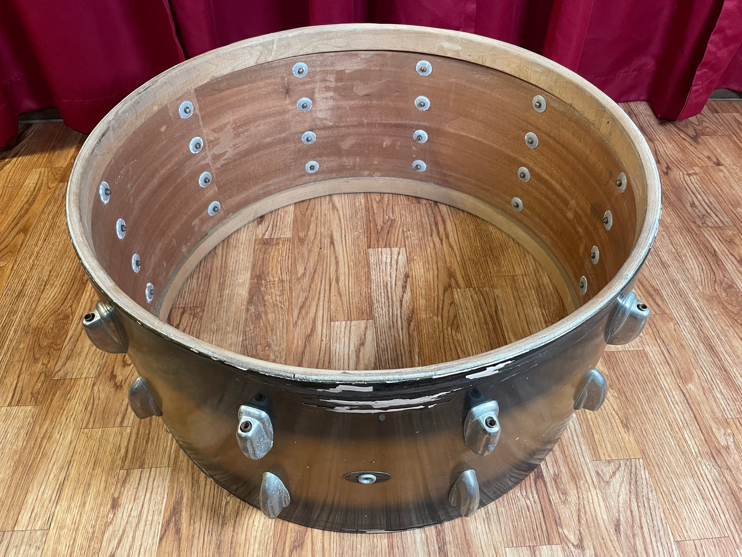 1950s Slingerland 12x24 Radio King Bass Drum Black Gold Duco