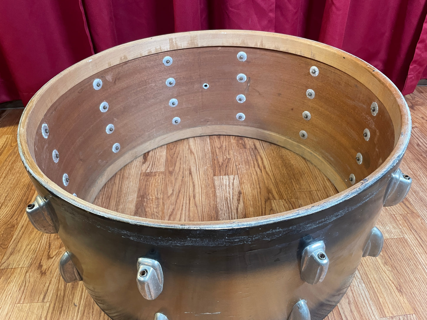 1950s Slingerland 12x24 Radio King Bass Drum Black Gold Duco