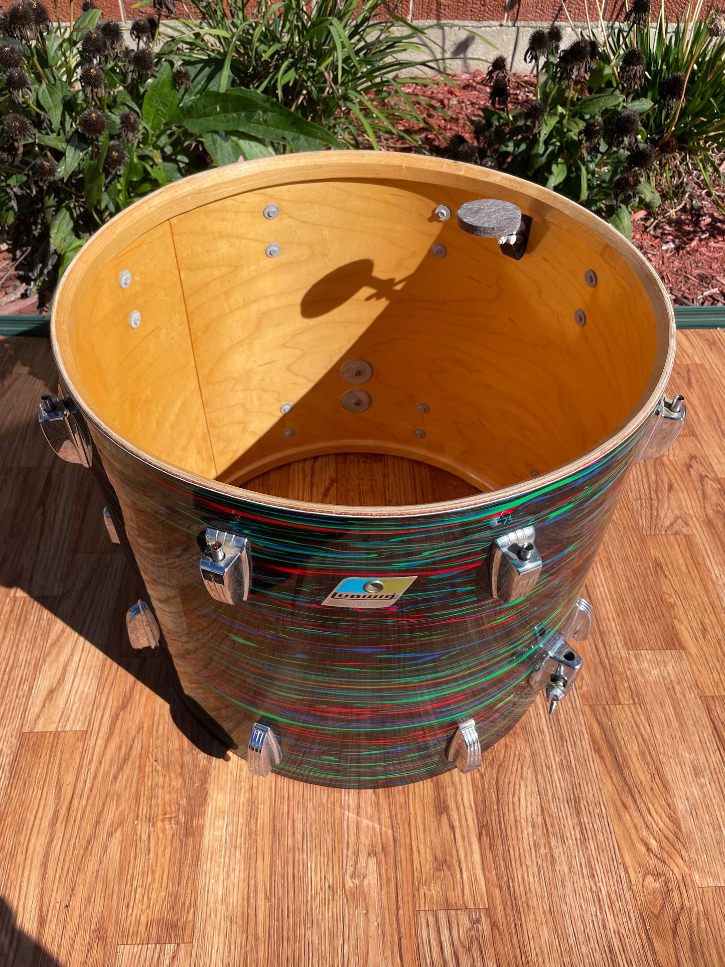 1970s Ludwig 16x18 Floor Tom Drum Psychedelic Red