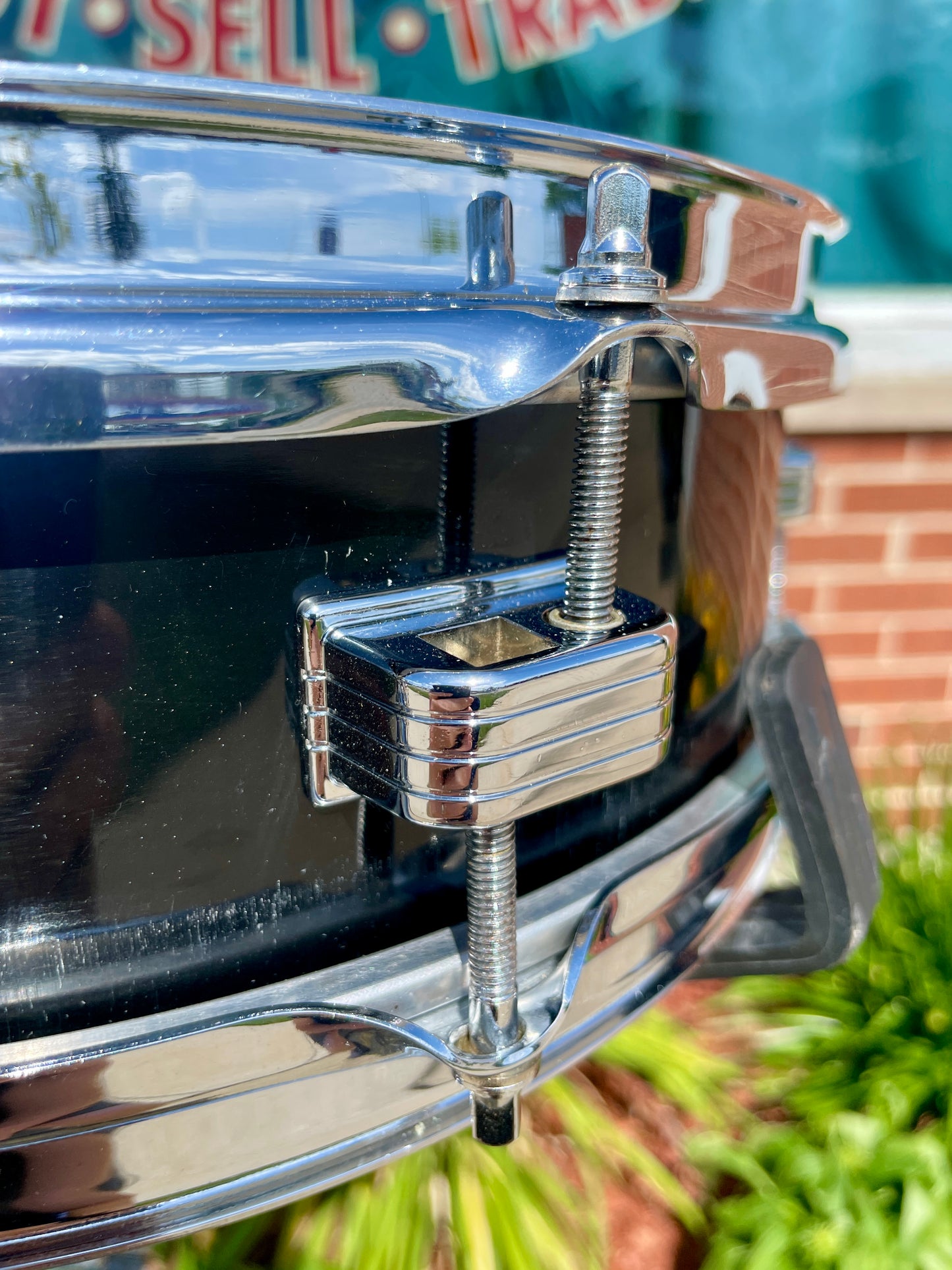 1958 Ludwig 3x13 Be-Bop Jazz Combo Trans Badge Snare Drum Jet Black Pearl