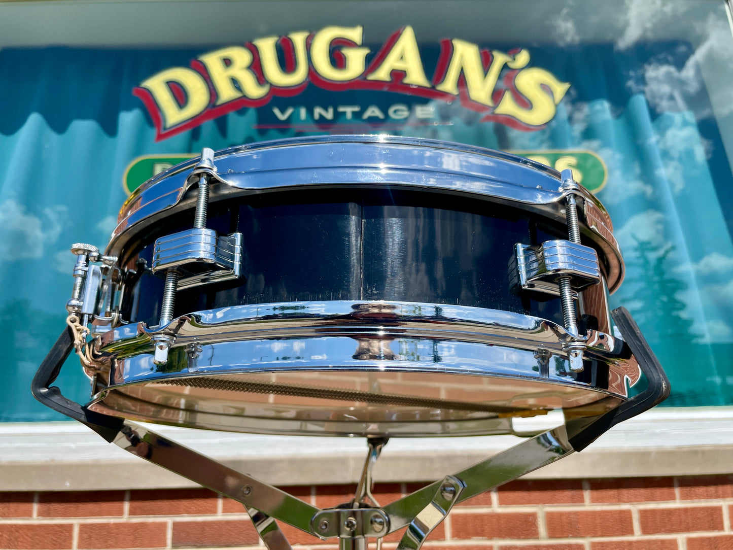1958 Ludwig 3x13 Be-Bop Jazz Combo Trans Badge Snare Drum Jet Black Pearl