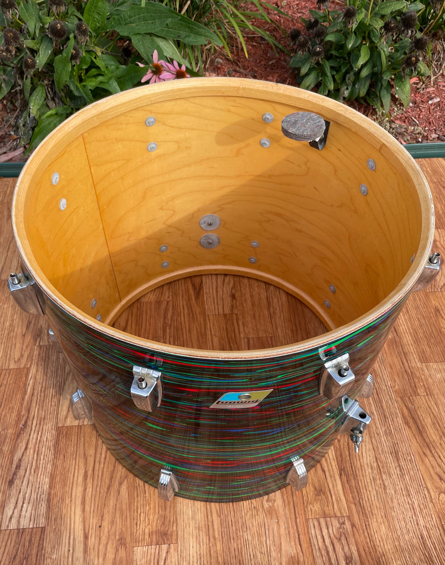 1970s Ludwig 16x18 Floor Tom Drum Psychedelic Red