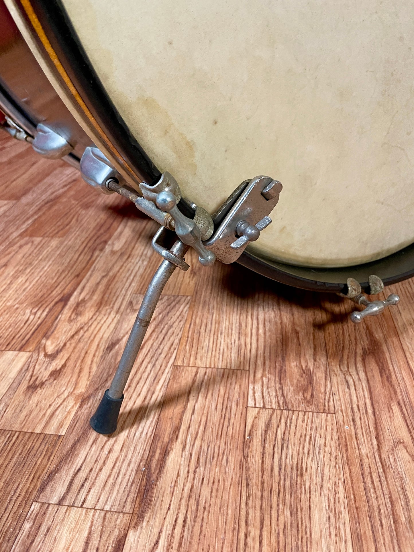 1950s Slingerland 12x24 Radio King Bass Drum Black Gold Duco