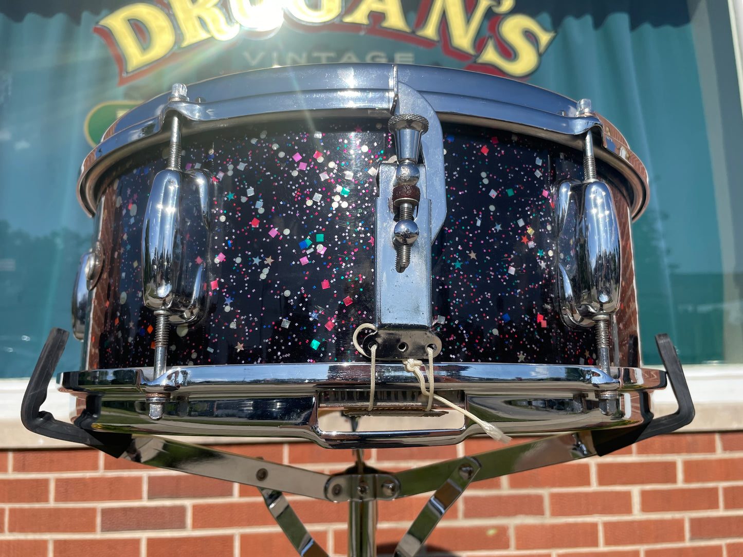 1963 Slingerland No. 161 Deluxe Student Model 5.5x14 Snare Drum Mardi Gras Pearl