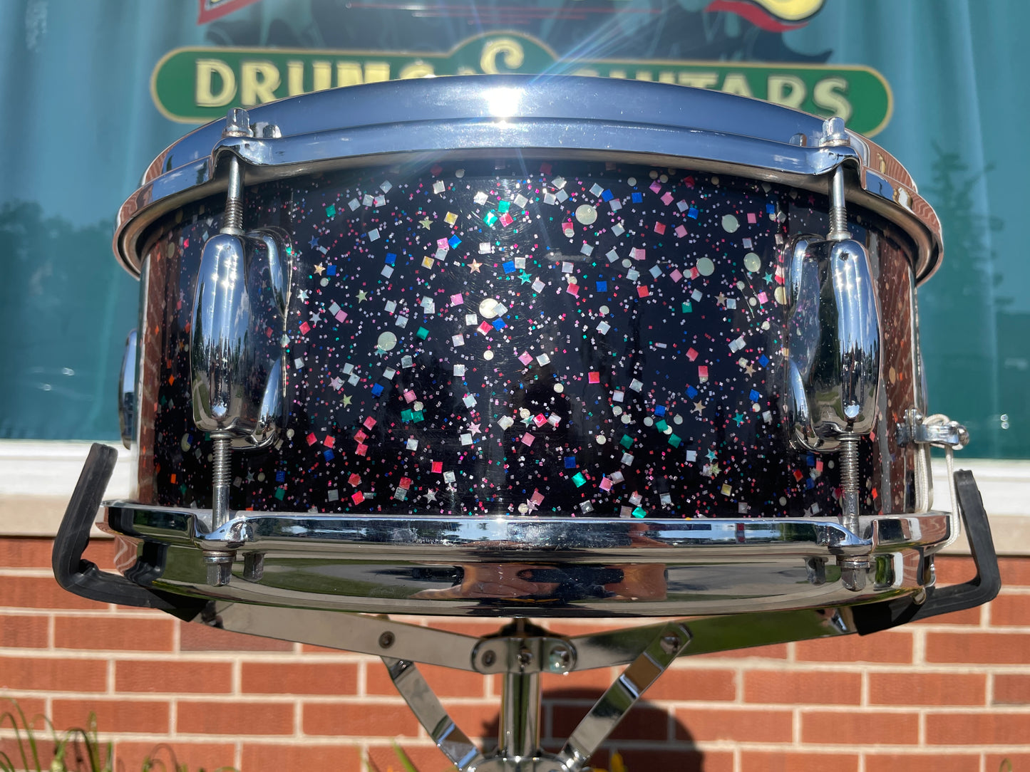 1963 Slingerland No. 161 Deluxe Student Model 5.5x14 Snare Drum Mardi Gras Pearl