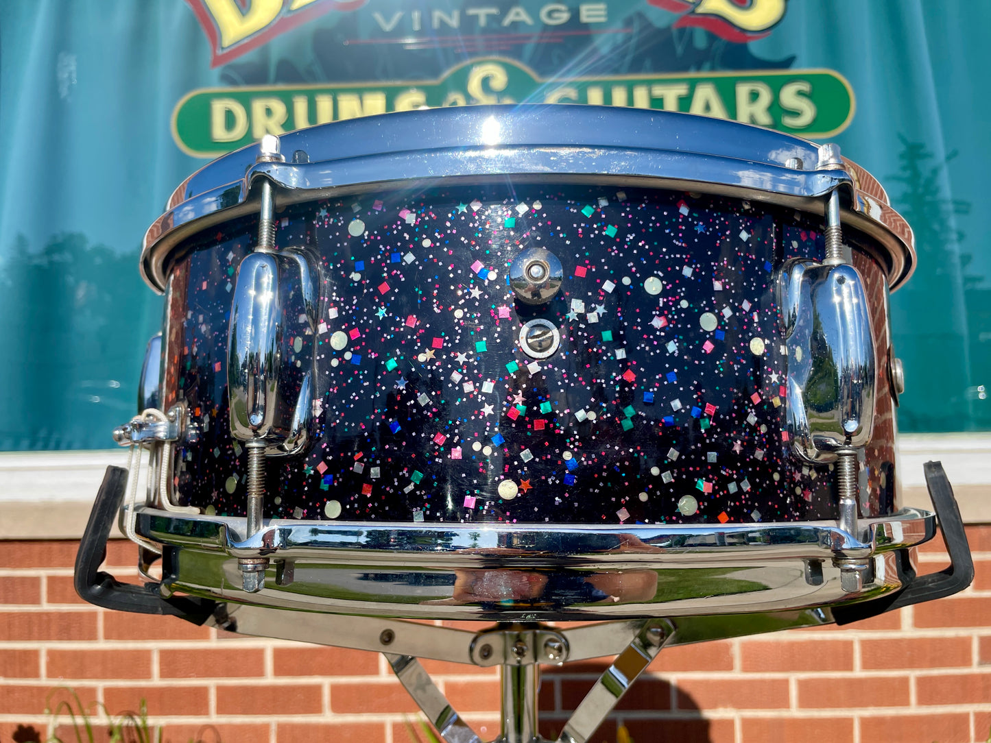 1963 Slingerland No. 161 Deluxe Student Model 5.5x14 Snare Drum Mardi Gras Pearl