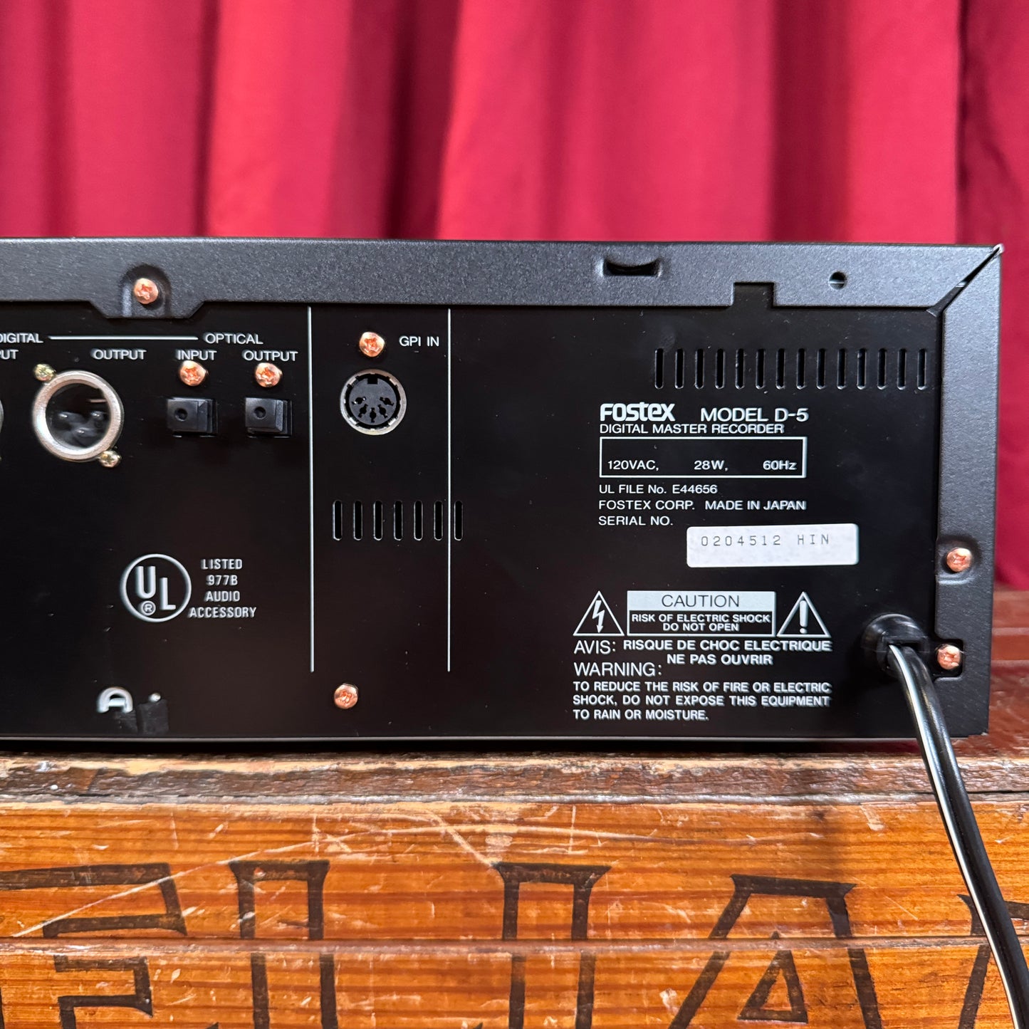 Fostex D-5 Digital Audio Tape Master Recorder DAT w/ Manual