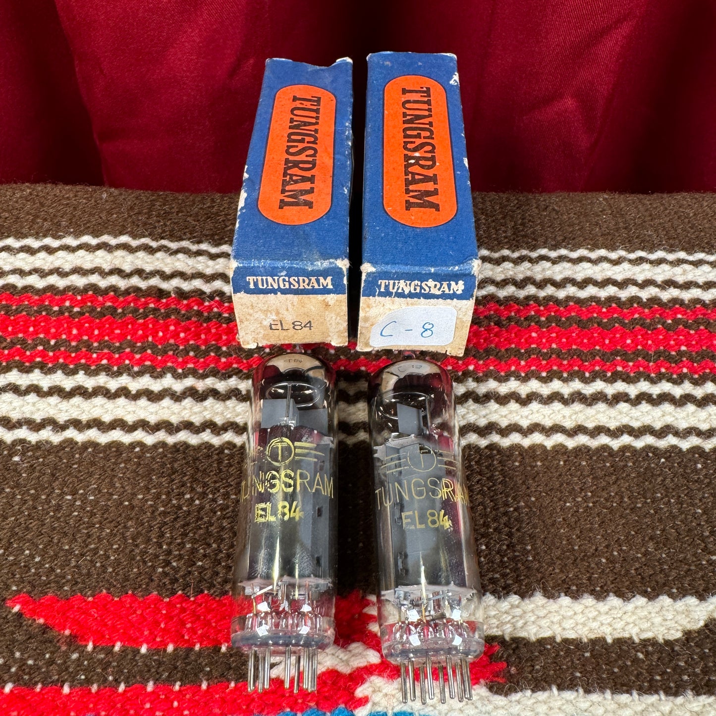 Tungsram EL84 Amplifier Power Tubes Pair Duet 6BQ5 #102