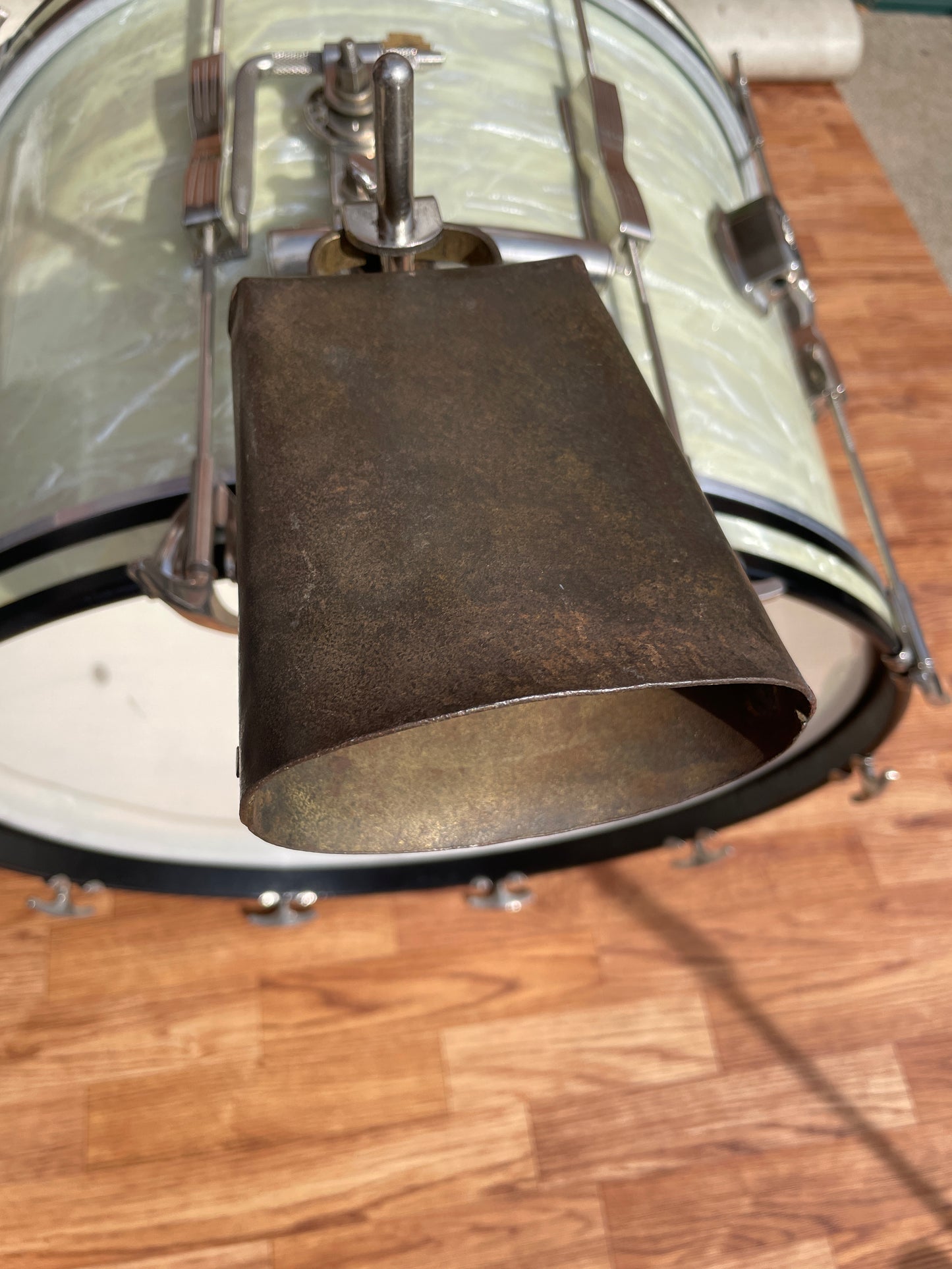 1920s-1930s Ludwig 4 1/2" Cow Bell w/ WFL Hoop Mount Cow Bell Holder