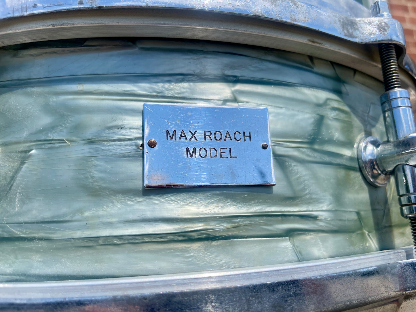 1950 Gretsch 4x14 Max Roach Progressive Jazz Snare Drum Gladstone Lugs Sky Blue Pearl