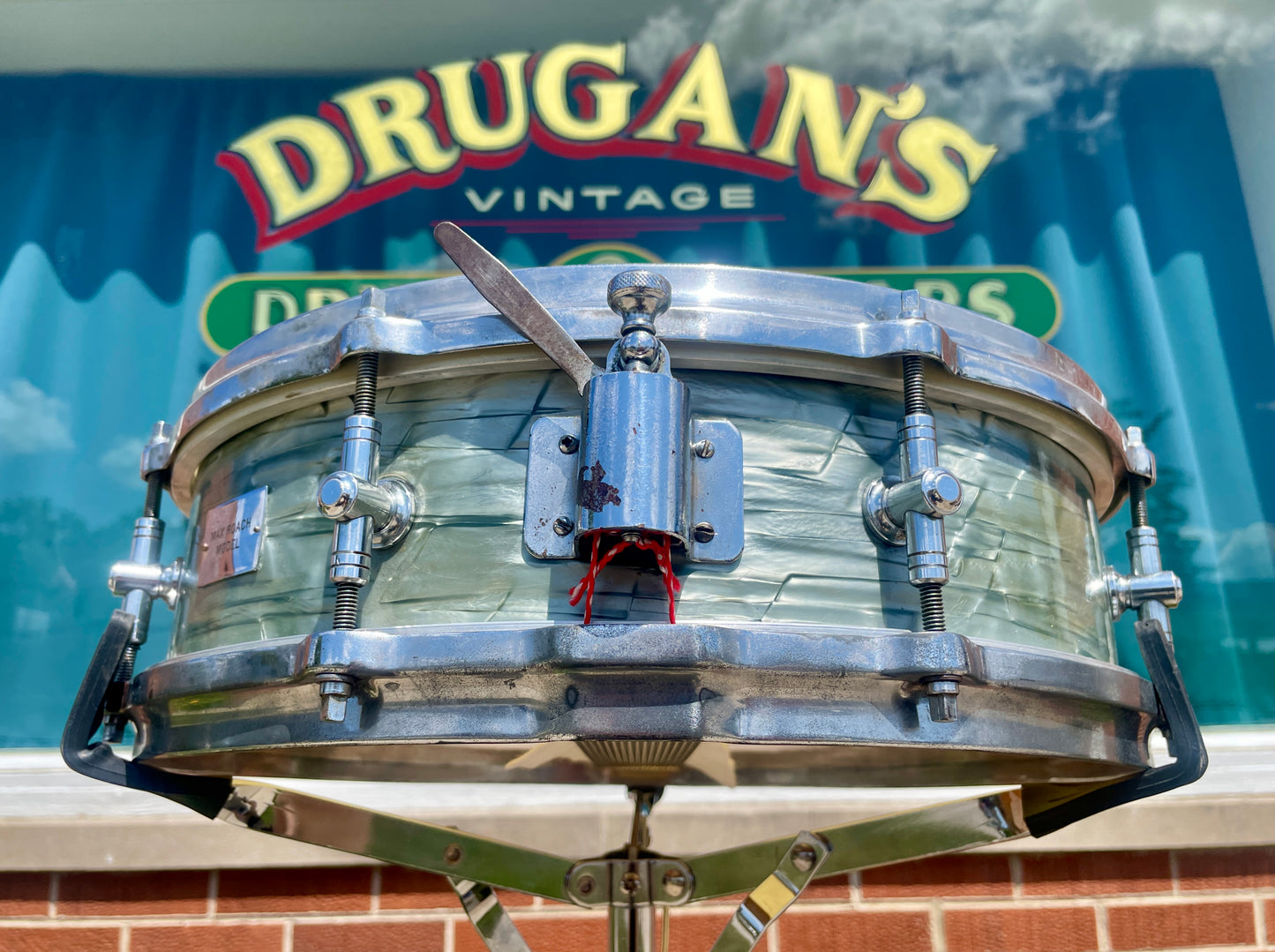 1950 Gretsch 4x14 Max Roach Progressive Jazz Snare Drum Gladstone Lugs Sky Blue Pearl