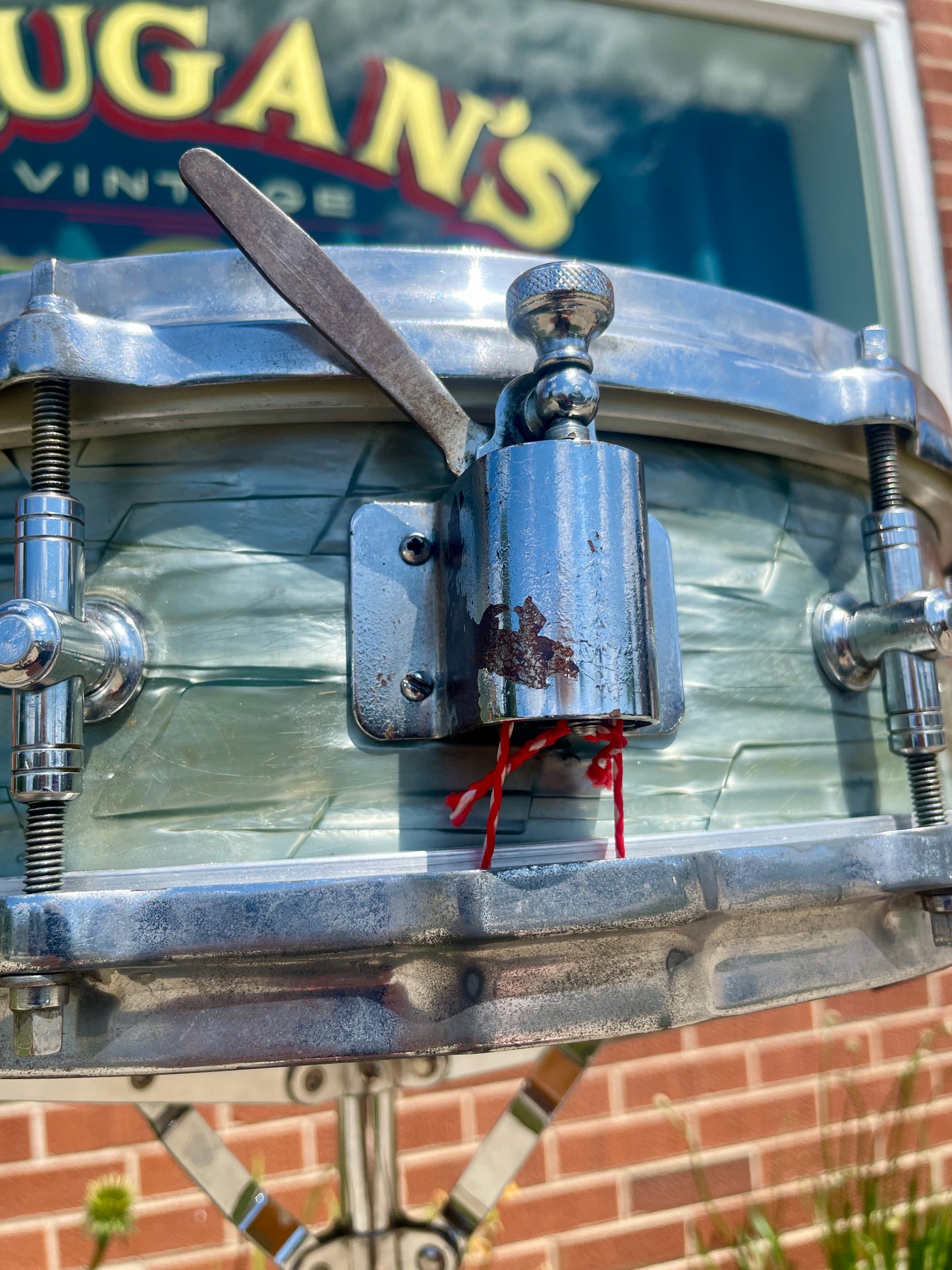 1950 Gretsch 4x14 Max Roach Progressive Jazz Snare Drum Gladstone Lugs Sky Blue Pearl