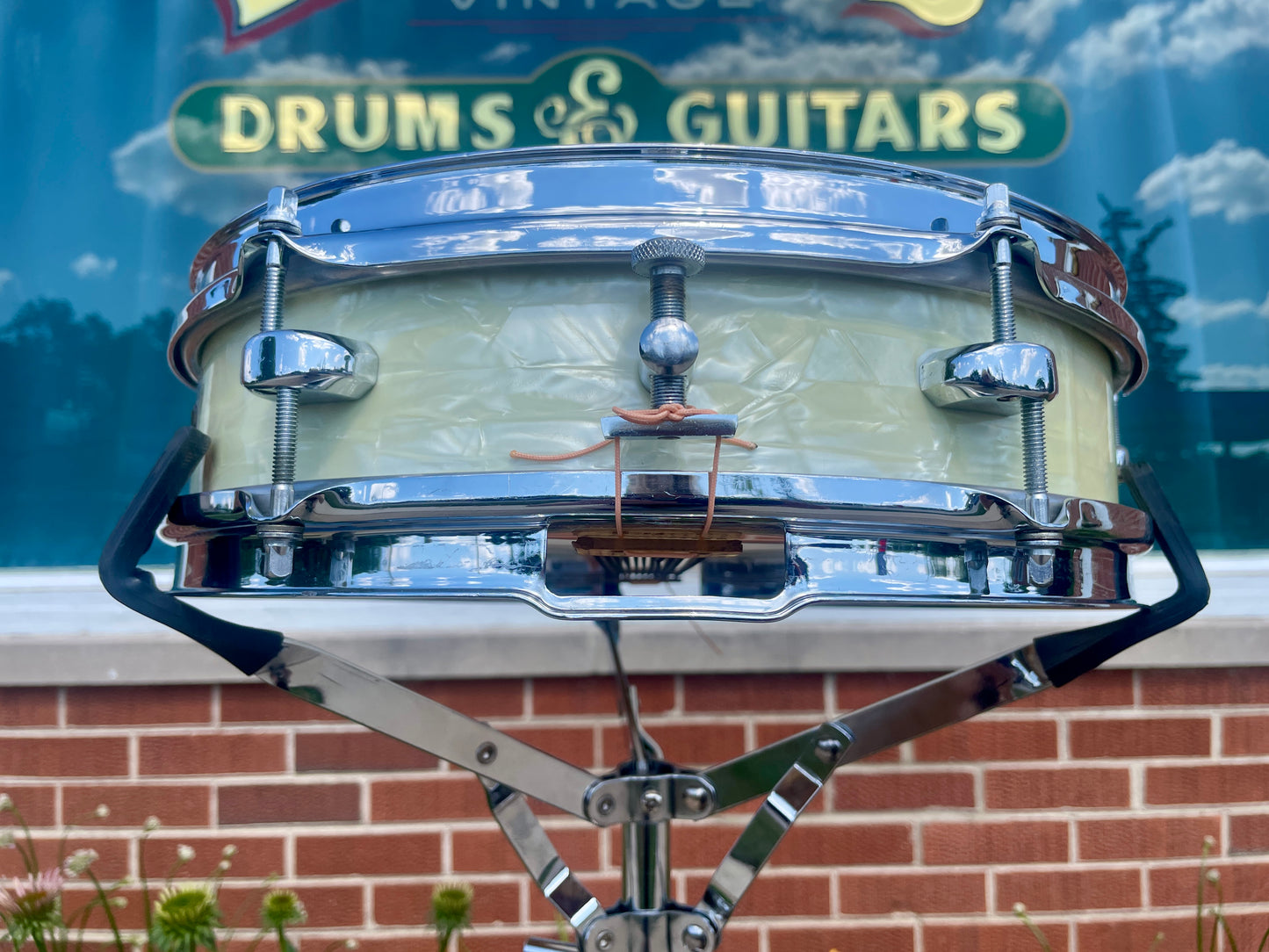 1950s WFL Buddy Rich Be-Bop 3x13 Snare Drum No. 905P White Marine Pearl