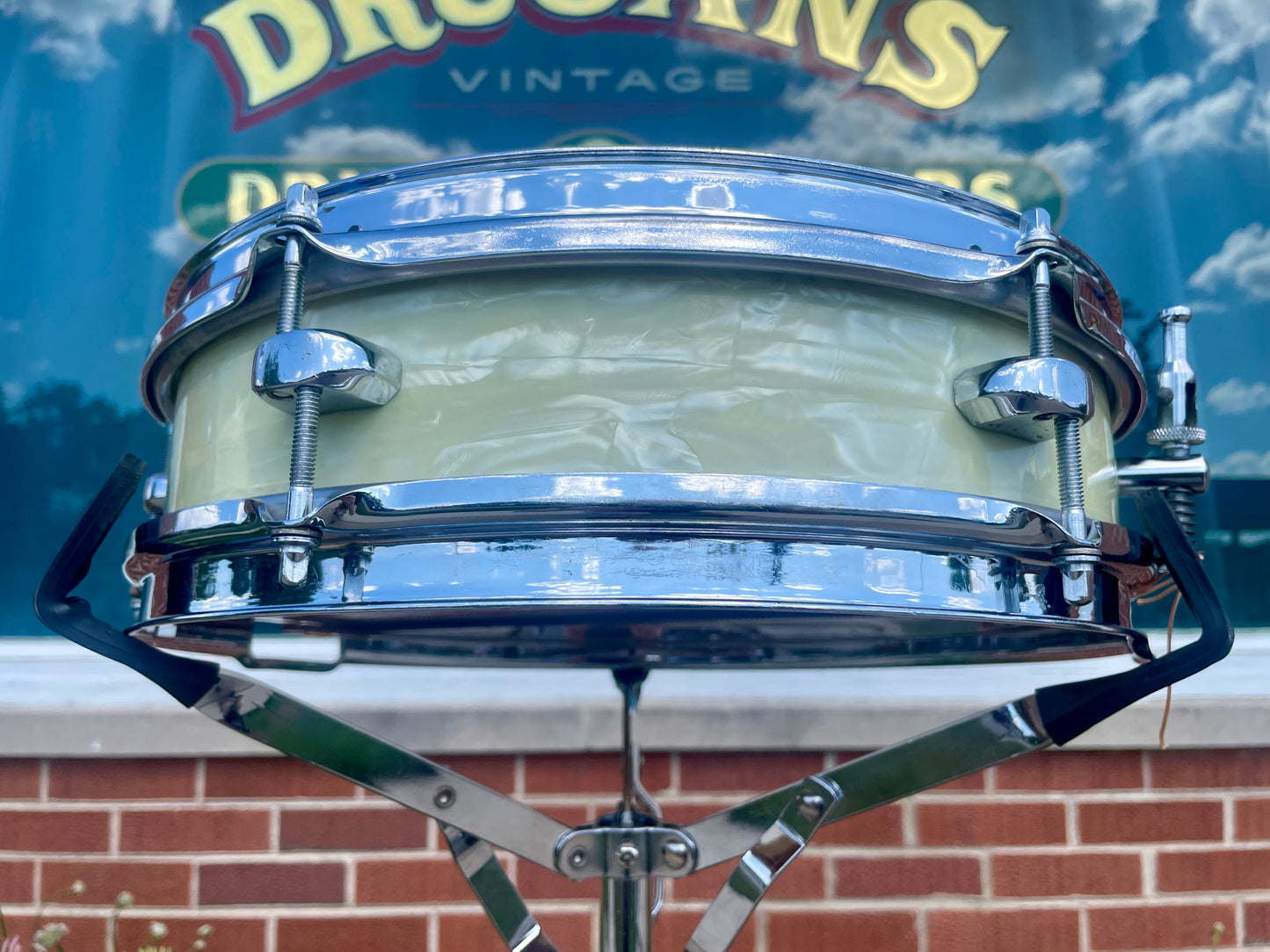 1950s WFL Buddy Rich Be-Bop 3x13 Snare Drum No. 905P White Marine Pearl
