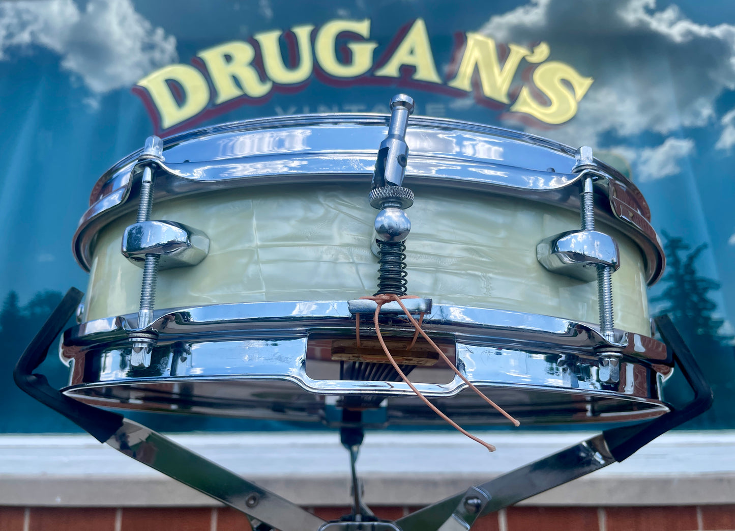 1950s WFL Buddy Rich Be-Bop 3x13 Snare Drum No. 905P White Marine Pearl