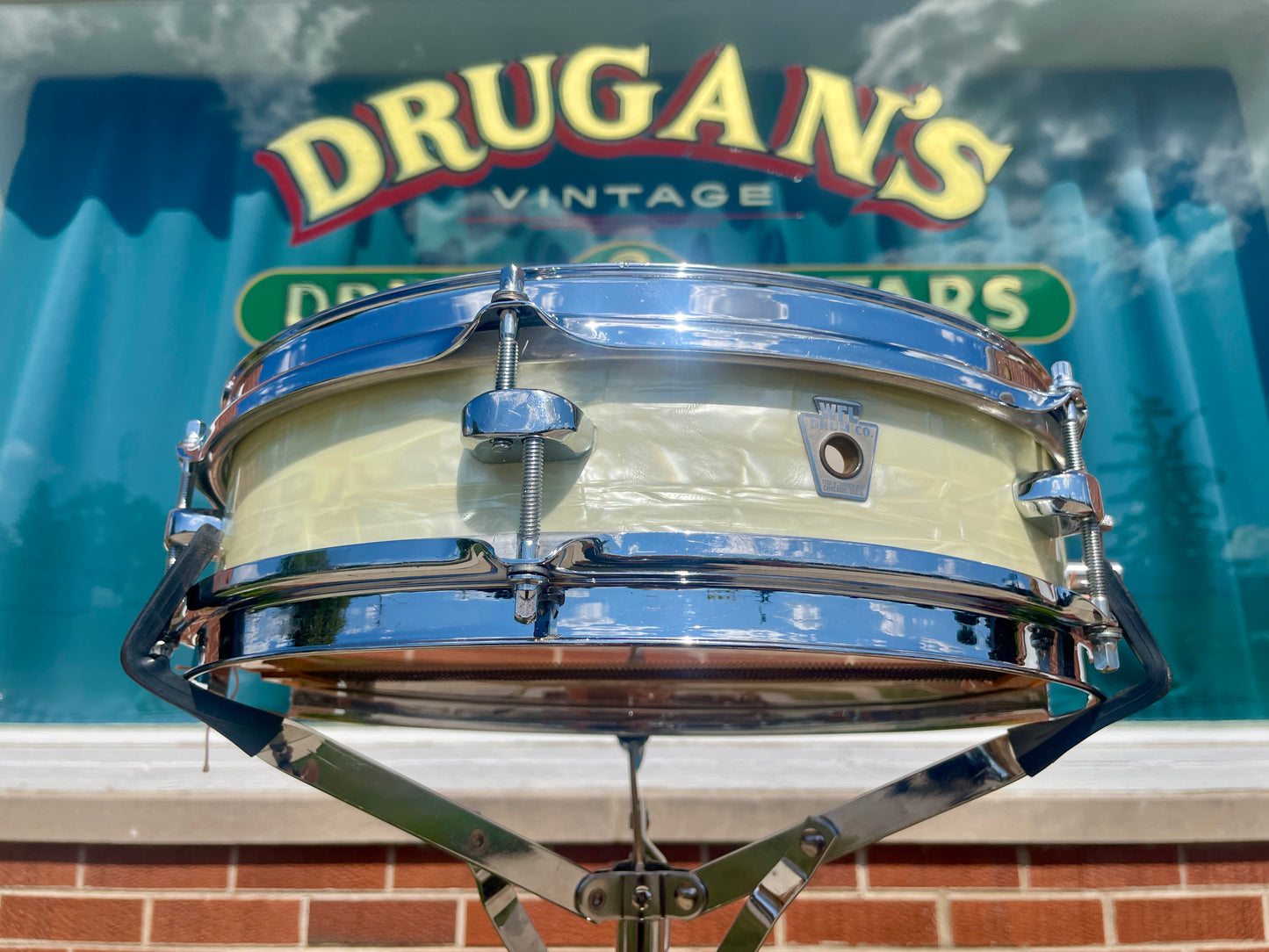 1950s WFL Buddy Rich Be-Bop 3x13 Snare Drum No. 905P White Marine Pearl