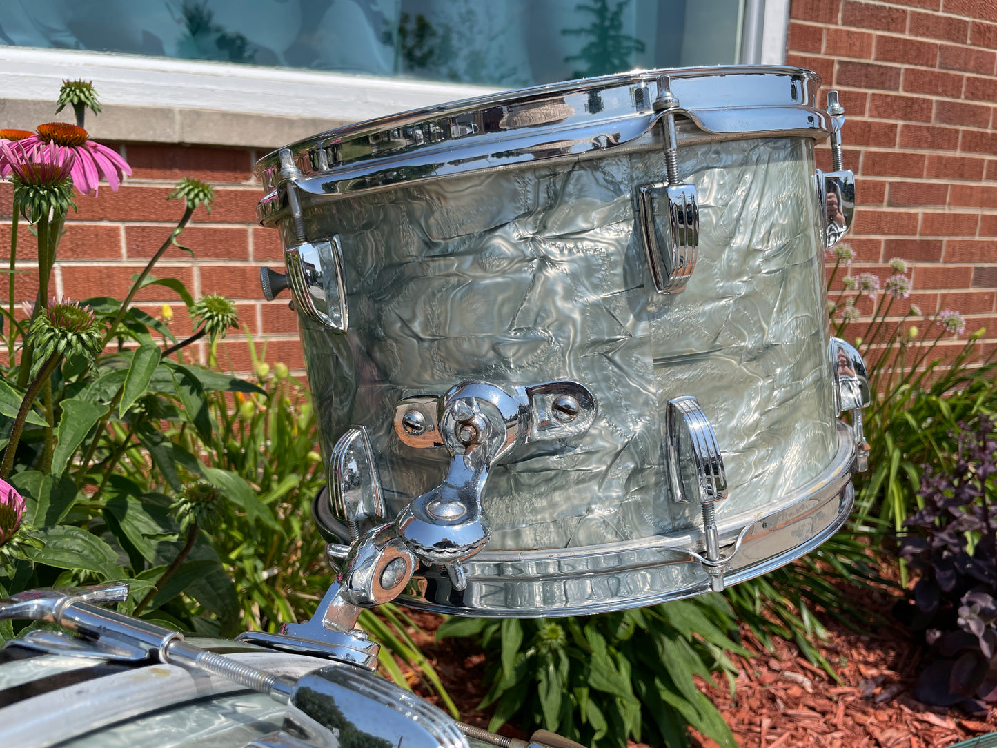 1960 Ludwig 2pc Drum Set Sky Blue Pearl Trans Badge 22/12