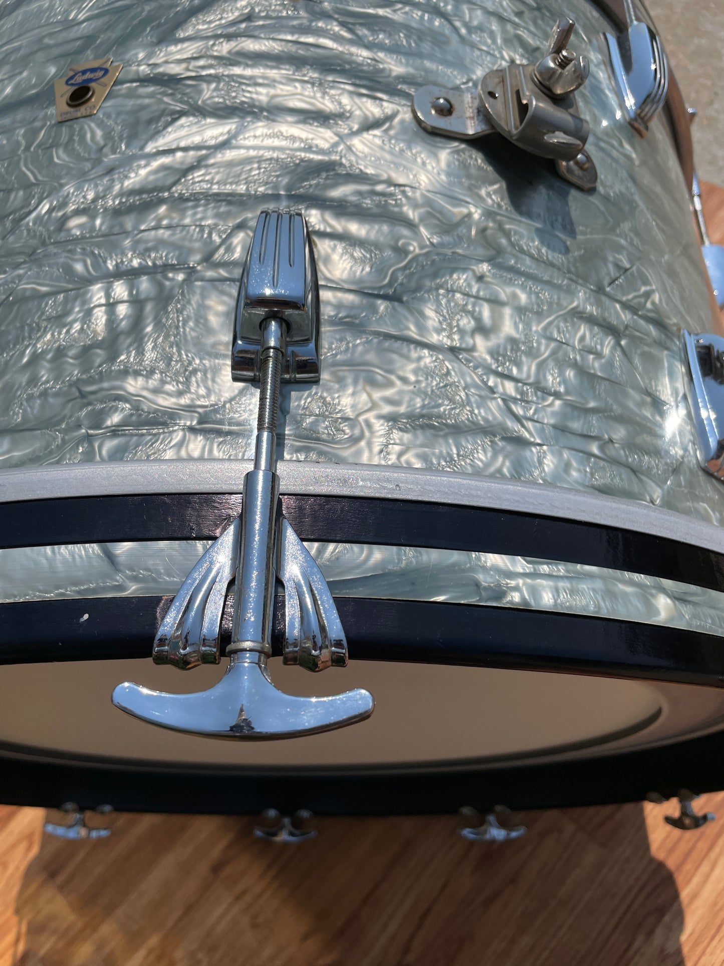 1960 Ludwig 2pc Drum Set Sky Blue Pearl Trans Badge 22/12