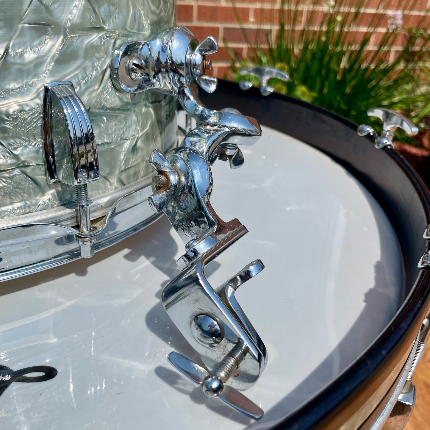 1960 Ludwig 8x12 Classic Tom Drum Single Sky Blue Pearl Trans Badge