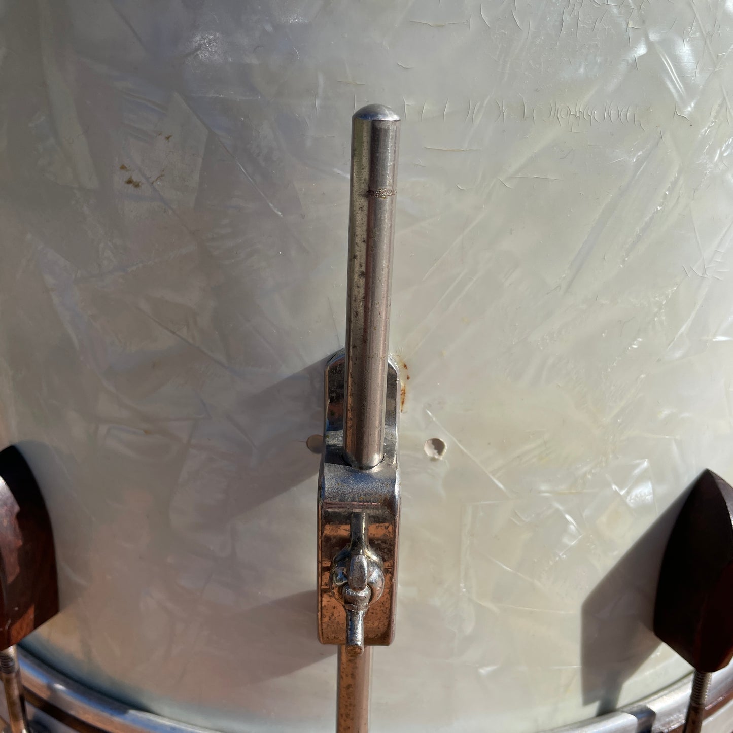 1940s Slingerland Rolling Bomber Drum Set 26/13/14/16 w/ 7x14 Snare White Marine Pearl *Video Demo*