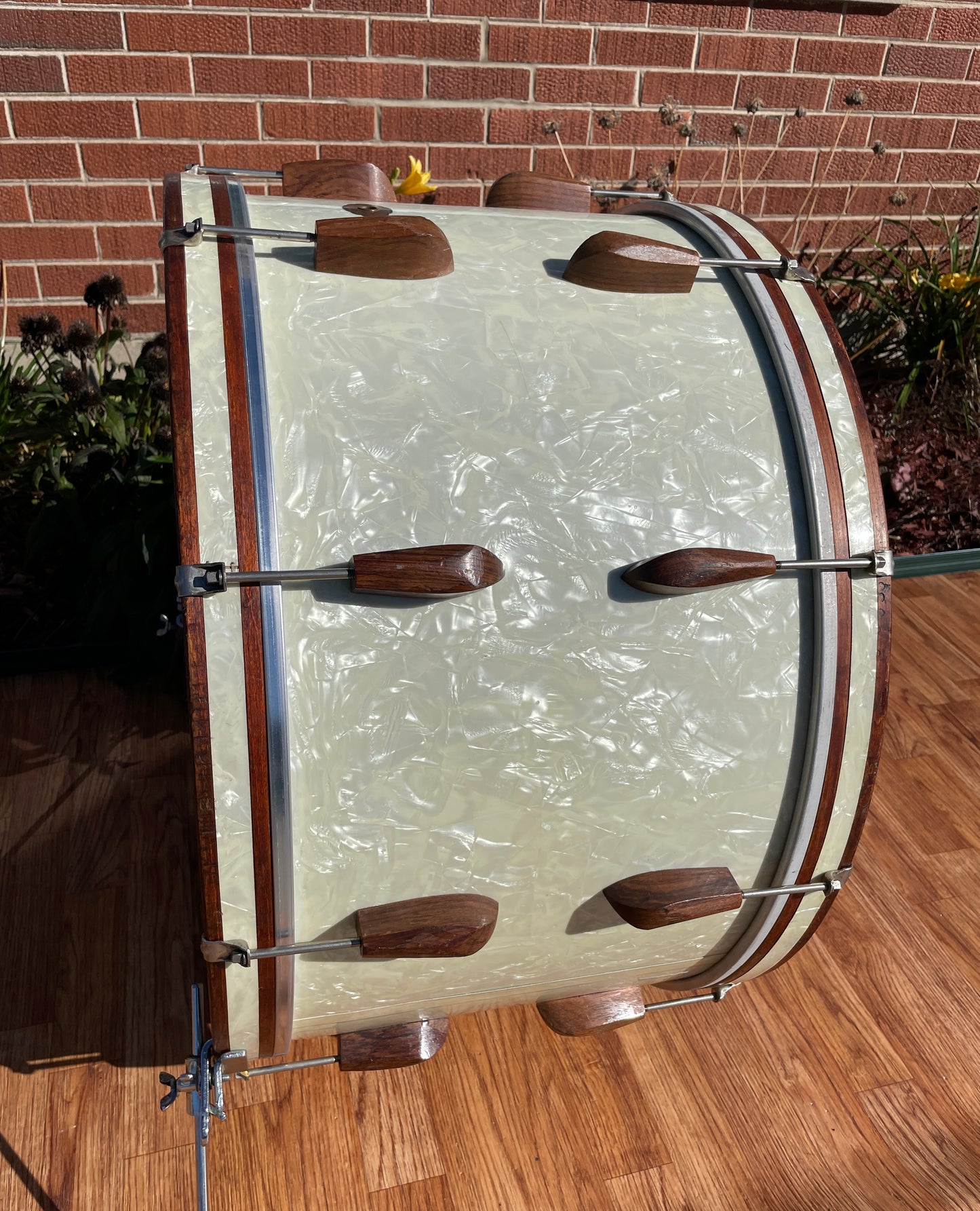 1940s Slingerland Rolling Bomber Drum Set 26/13/14/16 w/ 7x14 Snare White Marine Pearl *Video Demo*