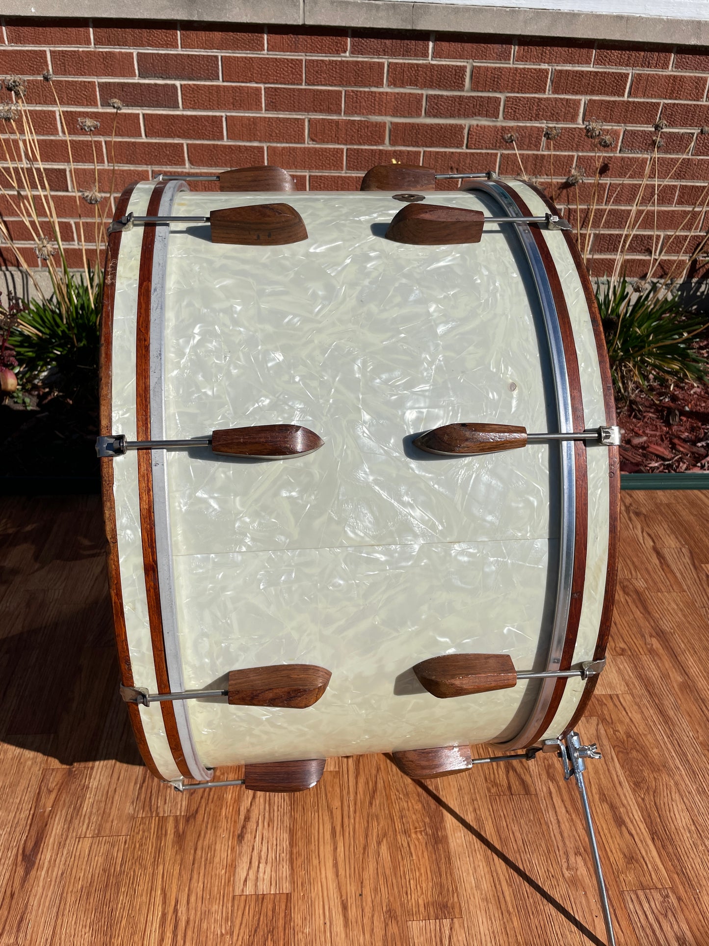 1940s Slingerland Rolling Bomber Drum Set 26/13/14/16 w/ 7x14 Snare White Marine Pearl *Video Demo*