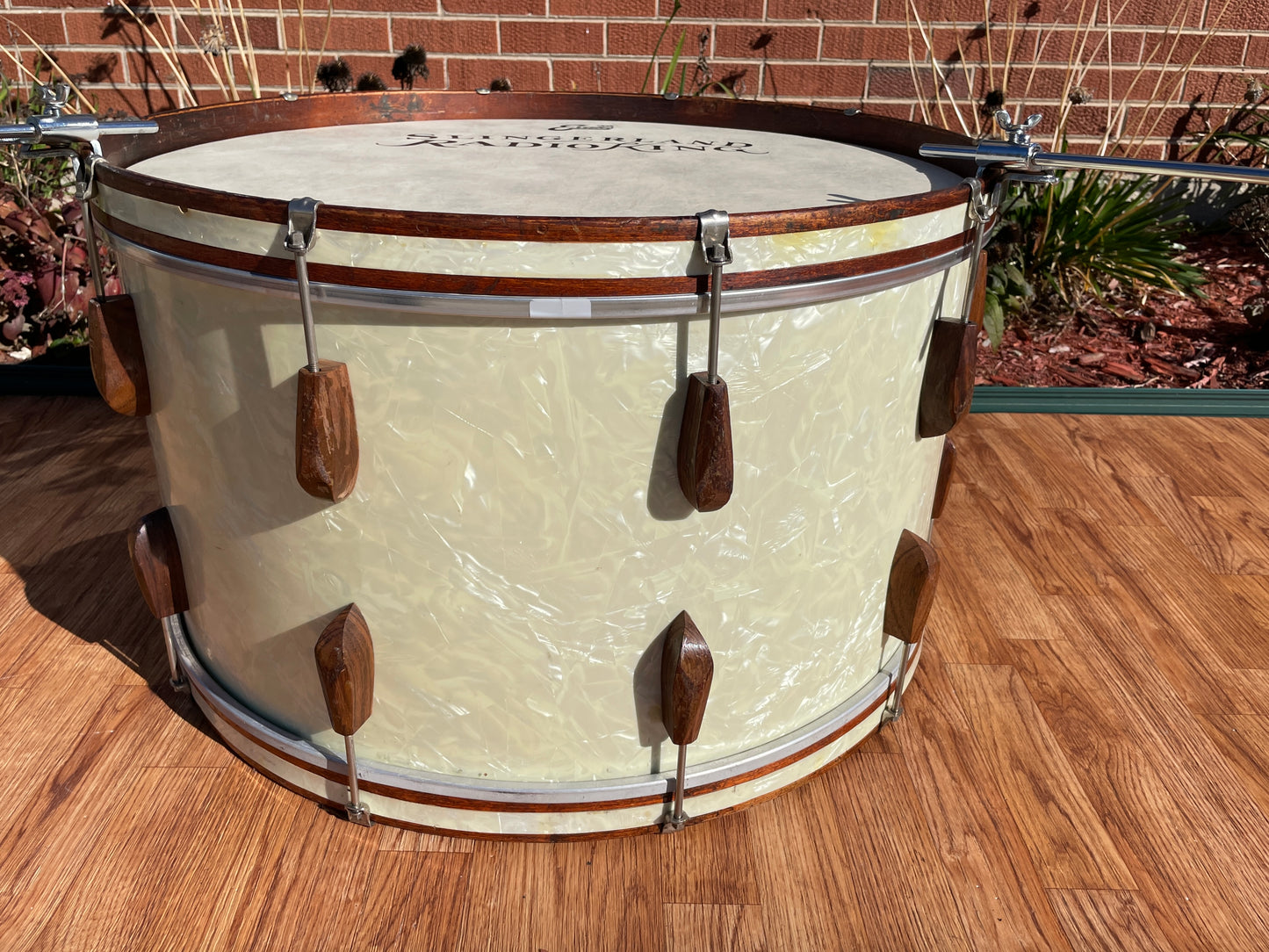 1940s Slingerland Rolling Bomber Drum Set 26/13/14/16 w/ 7x14 Snare White Marine Pearl *Video Demo*