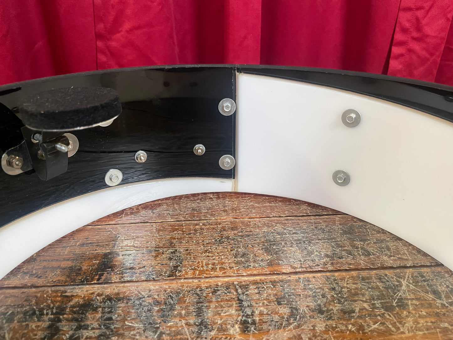 1970s Ludwig Vistalite 5x14 Snare Drum Black/White 2-Band Swirl Pattern E